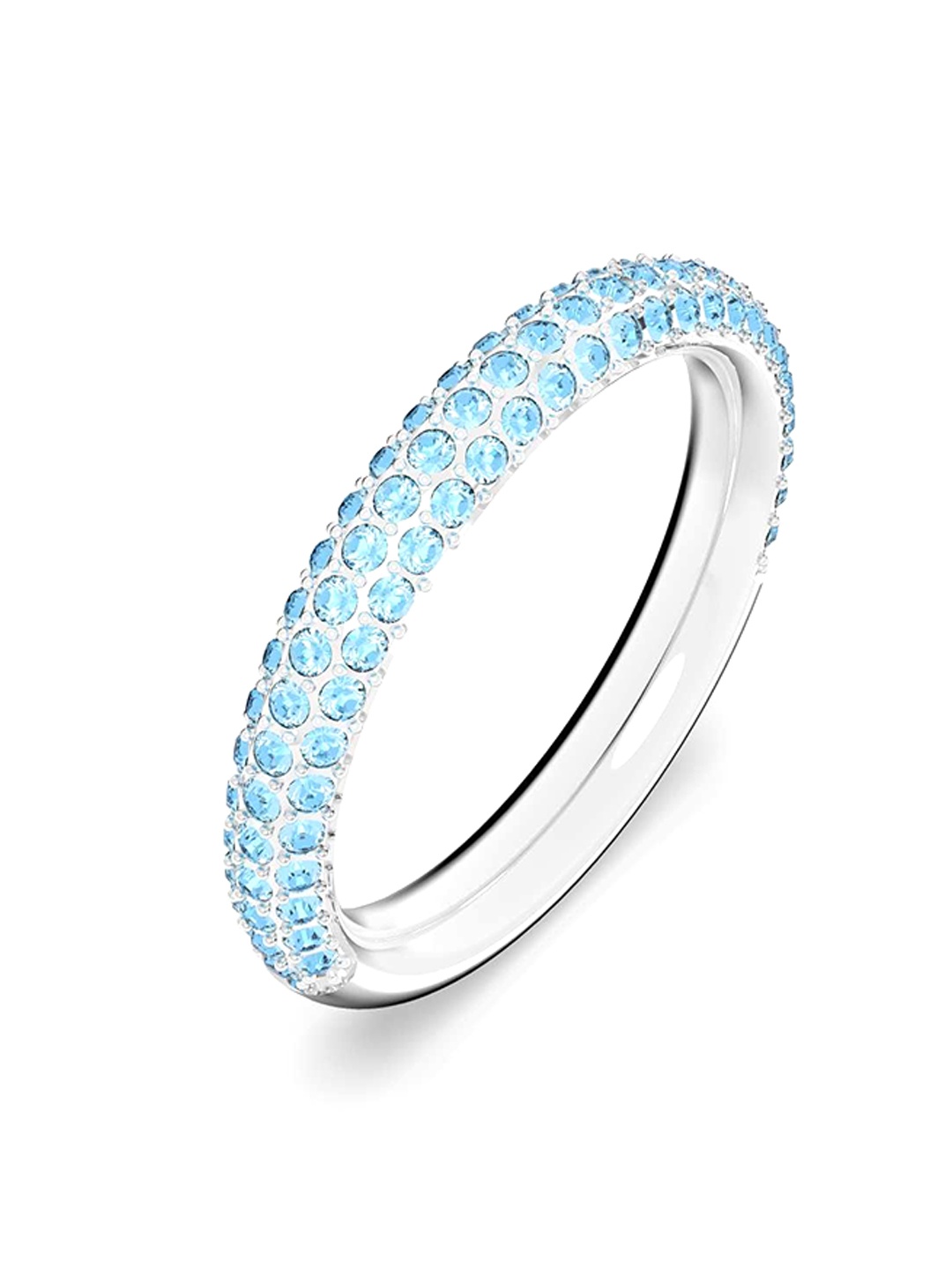

SWAROVSKI Rhodium-Plated Blue Crystal-Studded Finger Ring