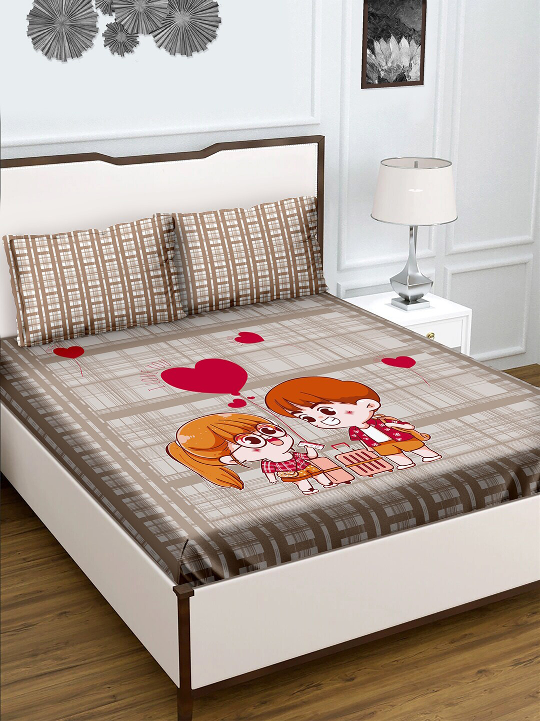 

BELLA CASA Multicoloured 180 TC King Bedsheet with 2 Pillow Covers, Multi
