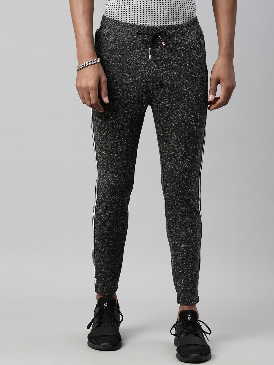 

Breakbounce Men Charcoal Black Slim Fit Track Pant
