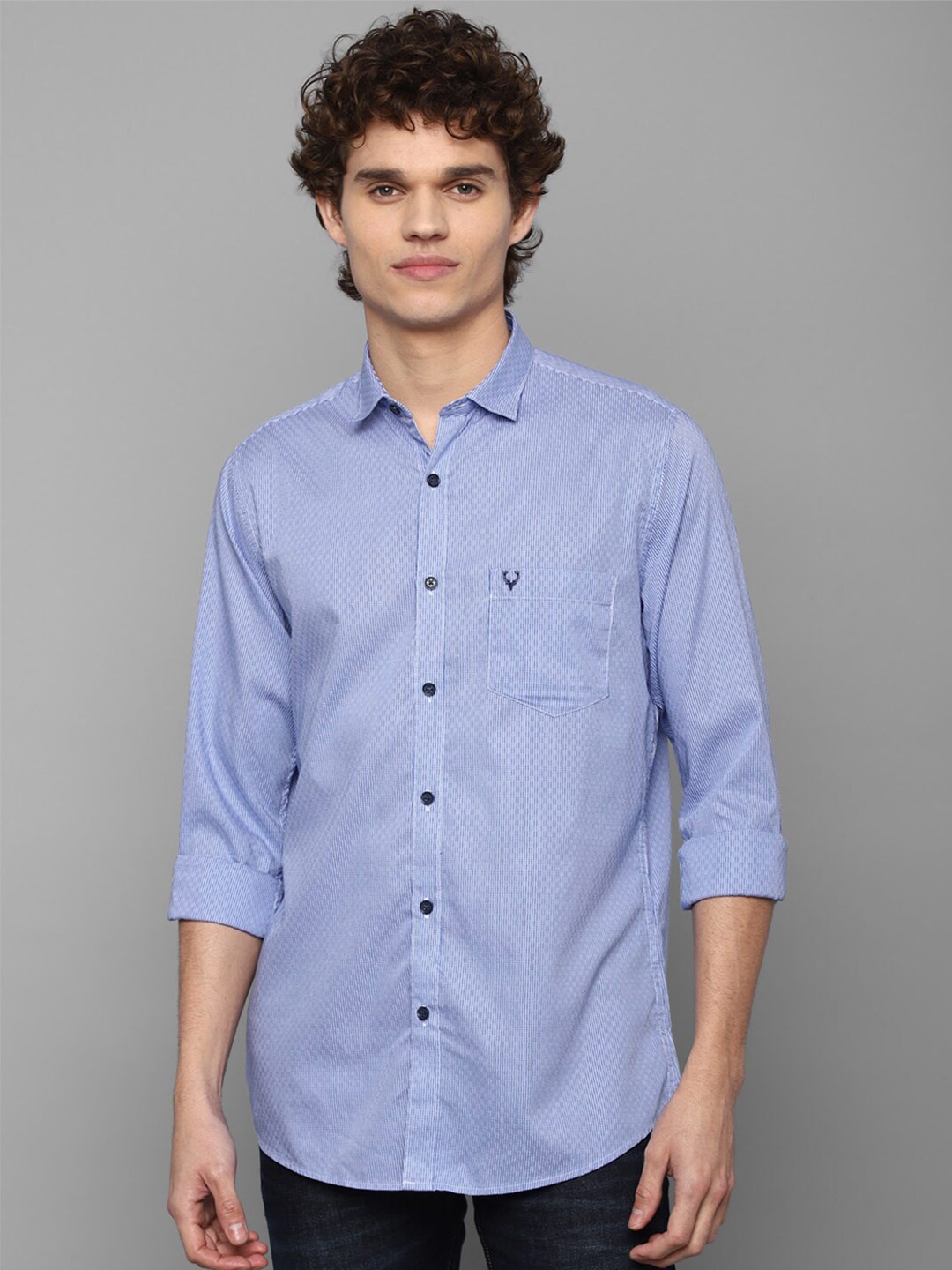 

Allen Solly Men Blue Slim Fit Printed Casual Shirt