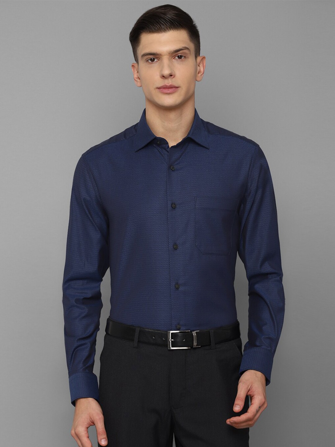 

Louis Philippe Men Navy Blue Formal Shirt