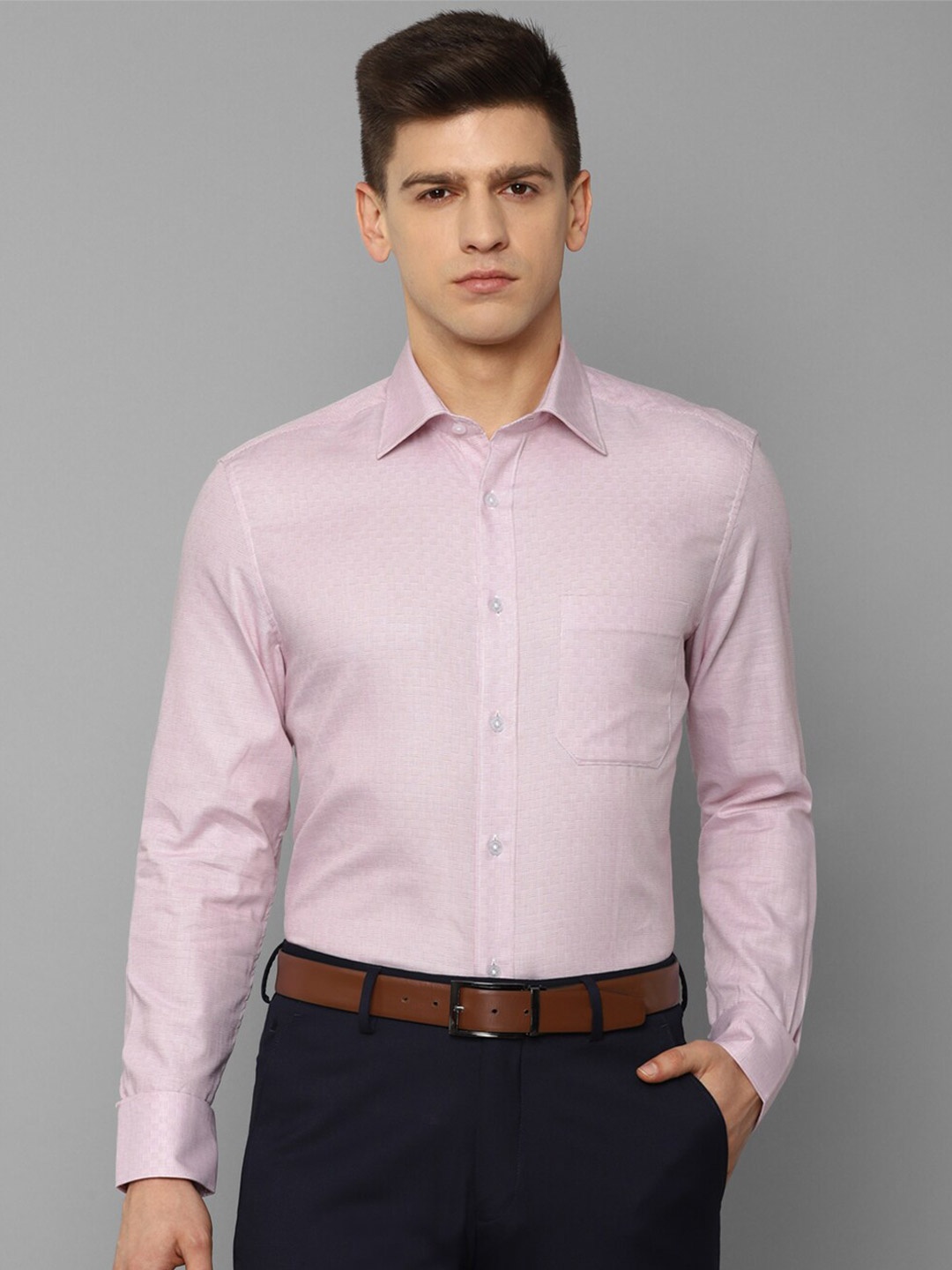 

Louis Philippe Men Pink Pure Cotton Formal Shirt
