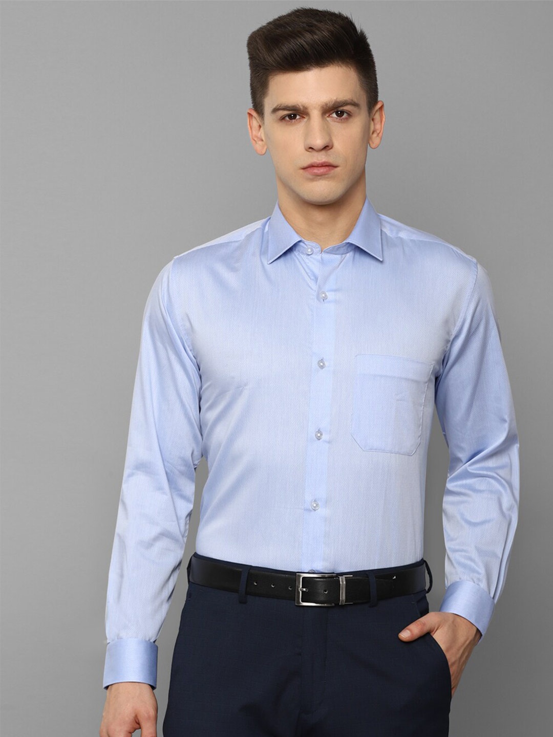 

Louis Philippe Men Blue Slim Fit Pure Cotton Formal Shirt