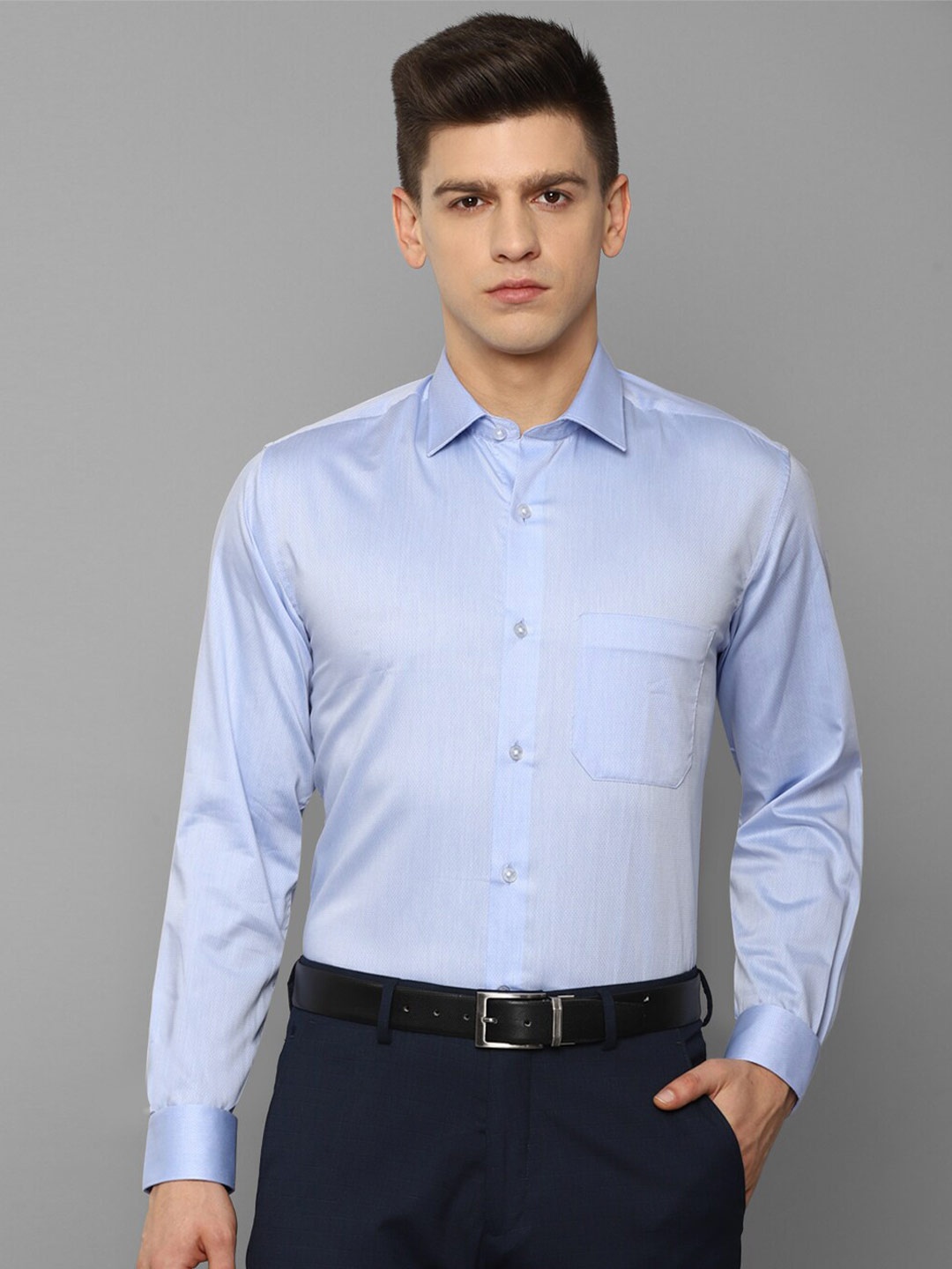 

Louis Philippe Men Blue Slim Fit 100% Cotton Formal Shirt