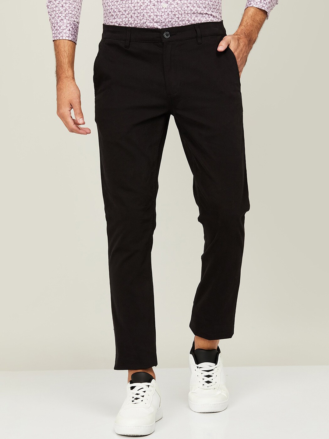 

Fame Forever by Lifestyle Men Black Slim Fit Chinos Trousers