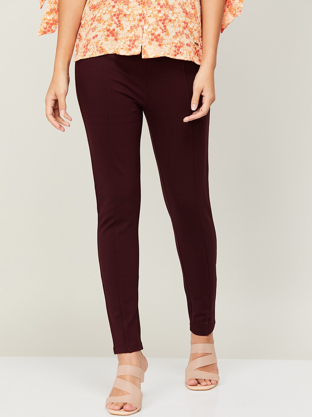 

CODE by Lifestyle Women Maroon Regular Fit Trousers
