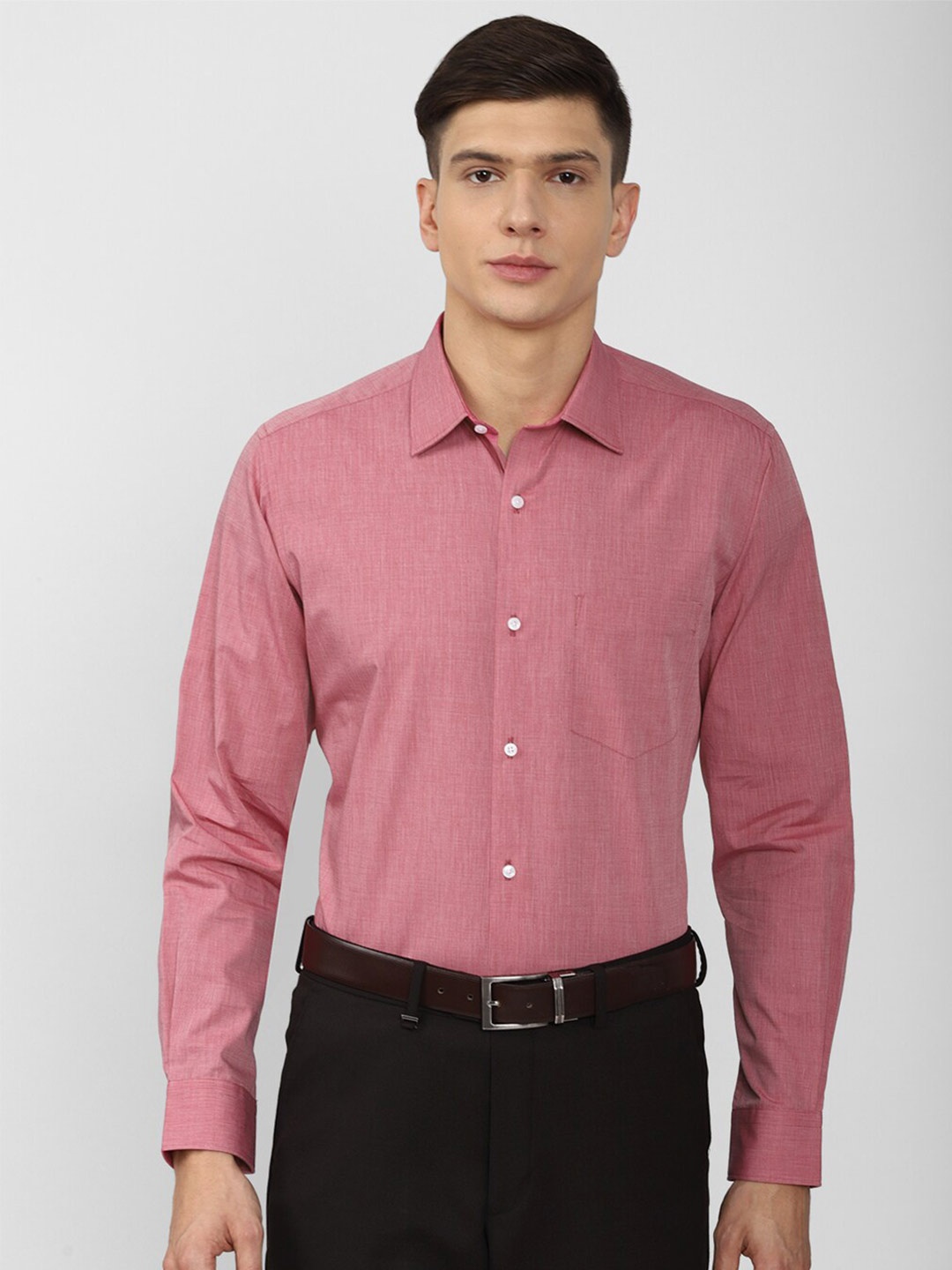 

Van Heusen Men Pink Pure Cotton Formal Shirt