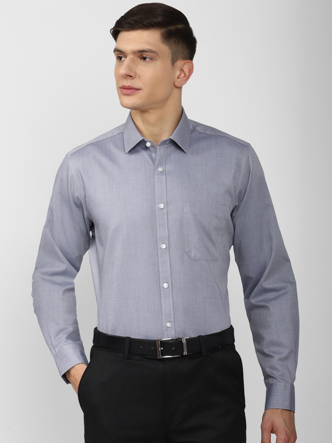 

Van Heusen Men Grey Cotton Formal Shirt