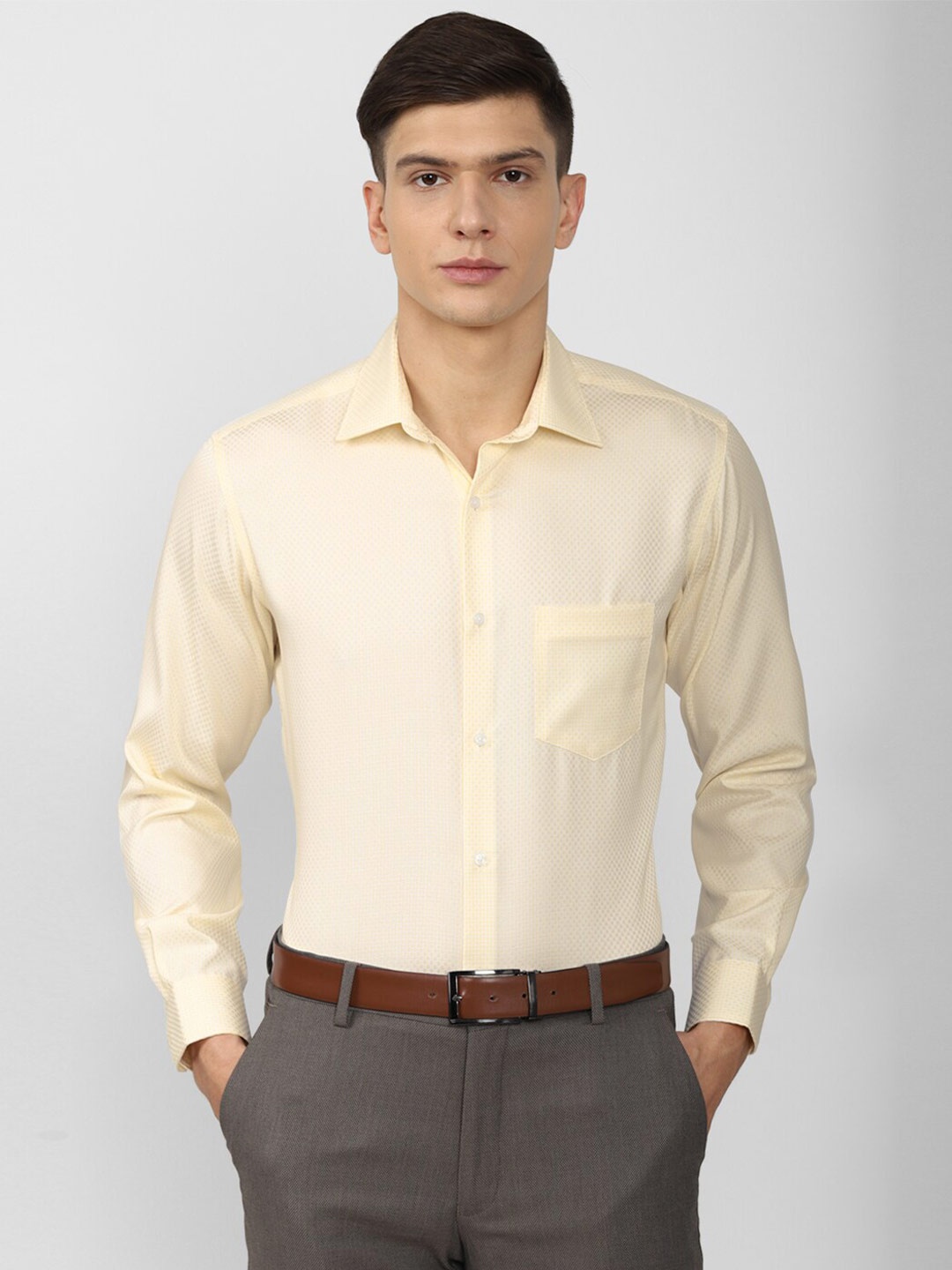 

Van Heusen Men Yellow Formal Shirt