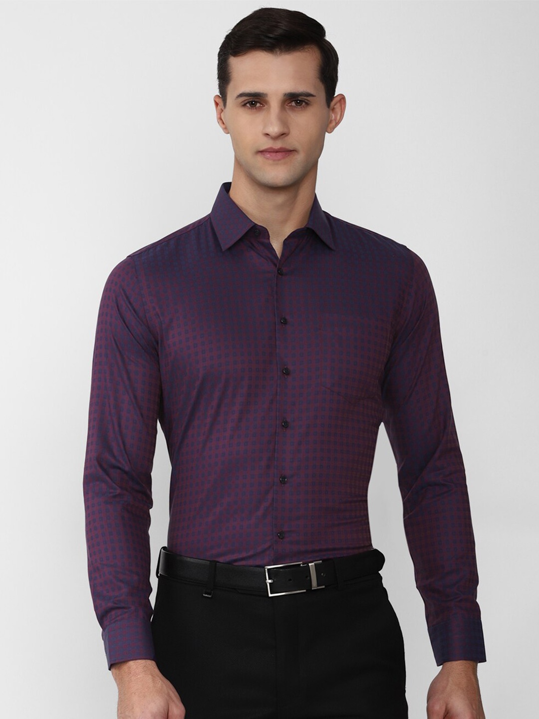 

Van Heusen Men Purple Slim Fit Checked Formal Shirt