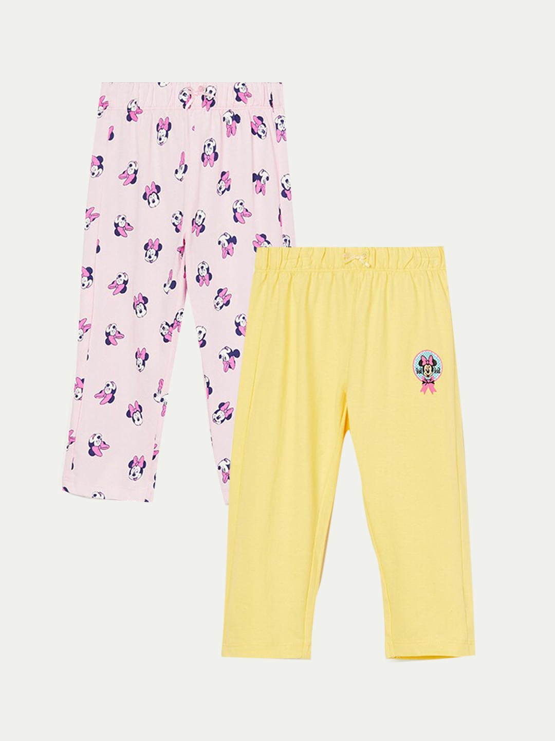 

Juniors by Lifestyle Girls Pink & Yellow Printed T-shirt with Trousers