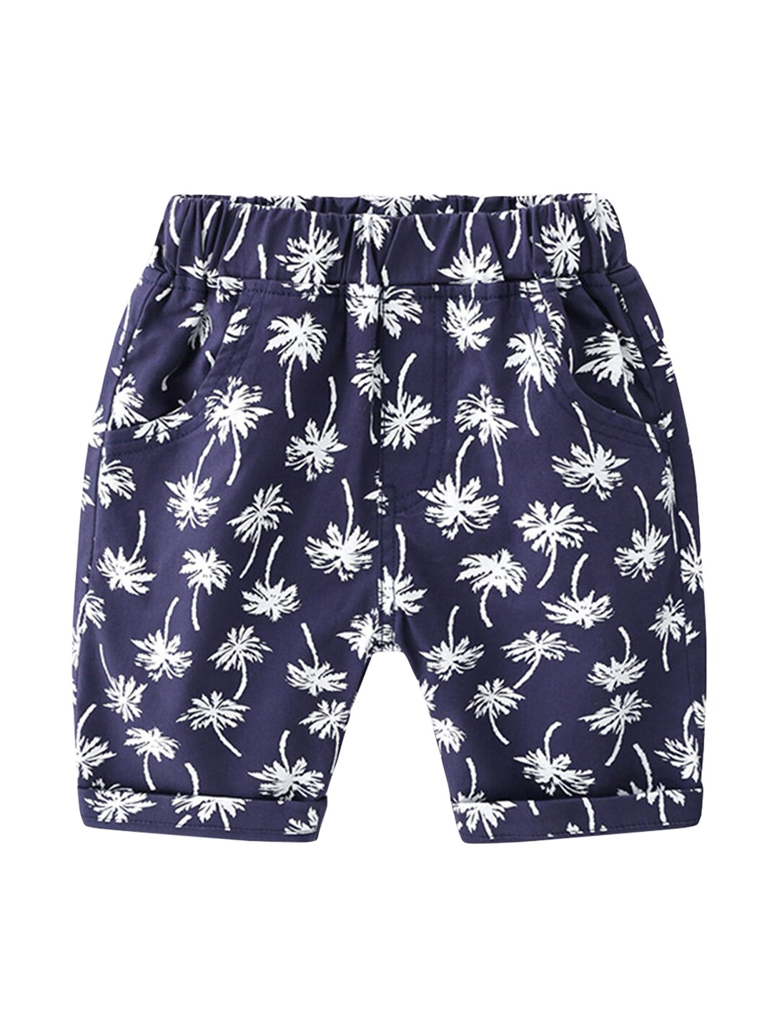 

Hopscotch Boys Blue Floral Printed Shorts