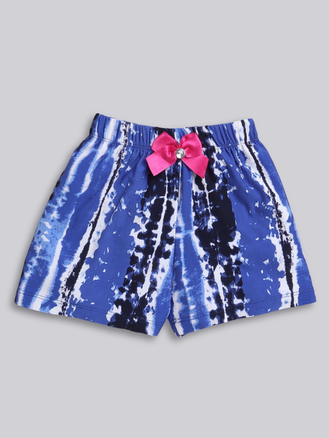 

Hopscotch Girls Blue Printed Shorts