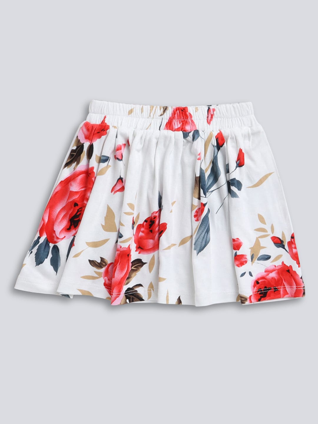 

Hopscotch Girls Off White Floral Printed Midi Skirts