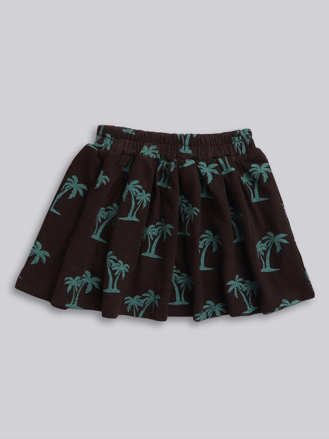 

Hopscotch Infant Girls Brown & Green Printed A-Line Midi Skirt