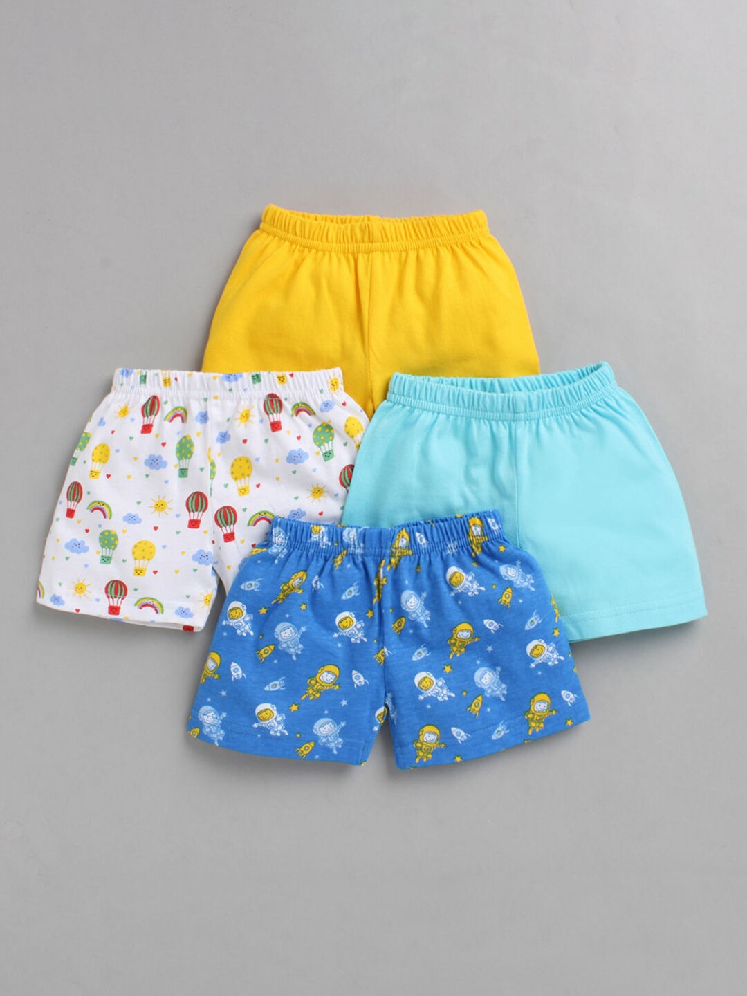 

Hopscotch Pack of 4 Boys Blue Conversational Printed Shorts