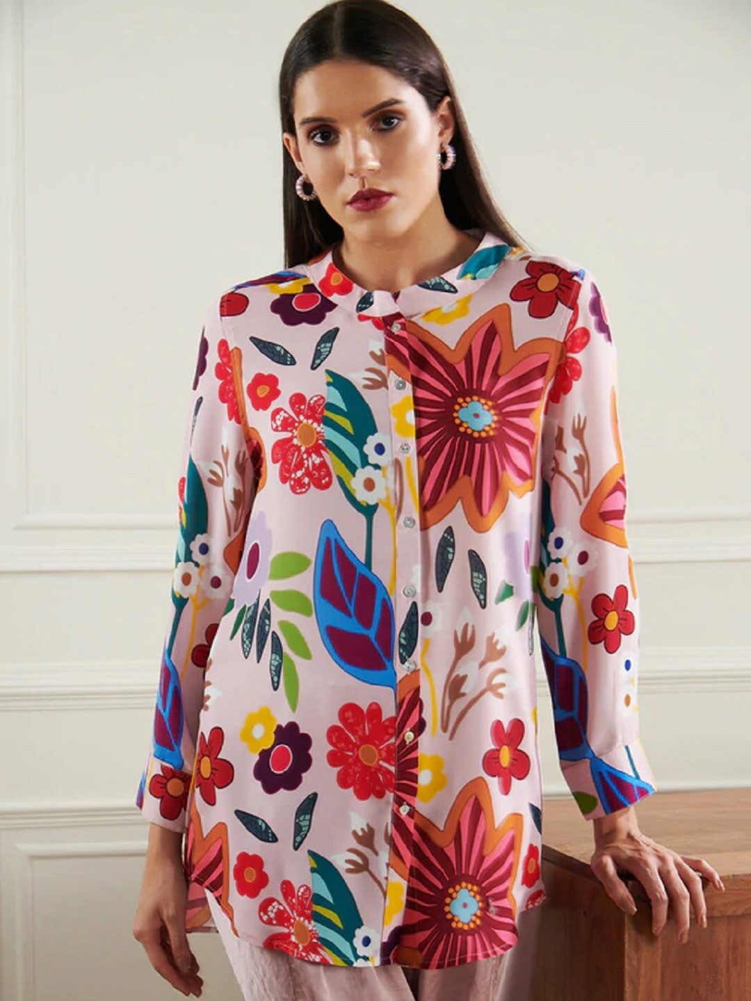 

CHIQUE Women Multicoloured Floral Semi Sheer Printed Casual Shirt, Multi