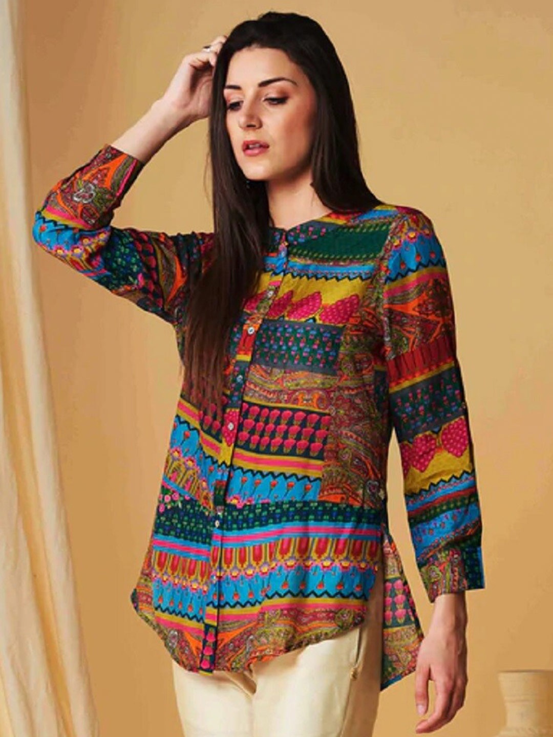 

CHIQUE Women Printed Casual Shirt, Red