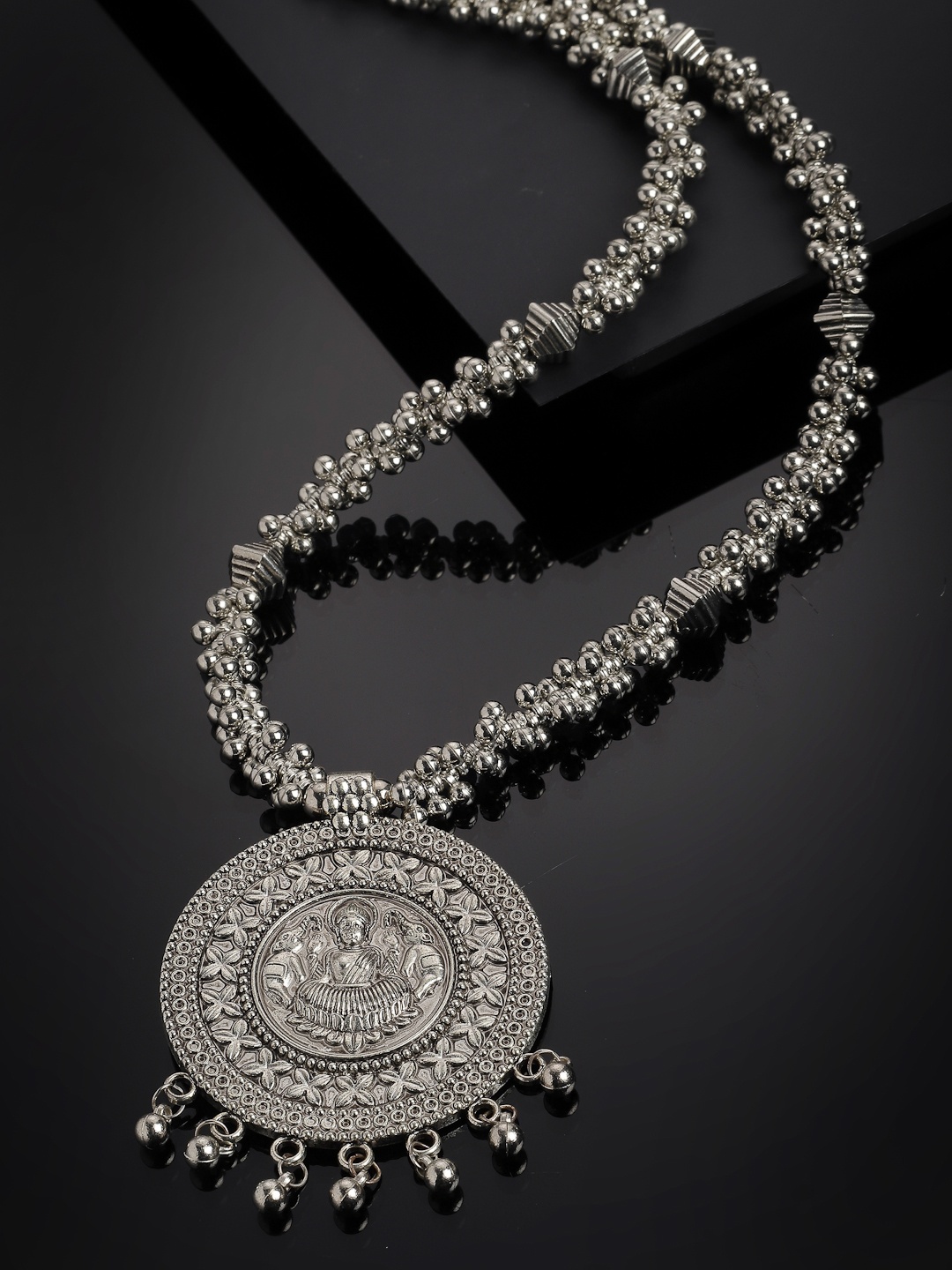 

PANASH Silver-Toned German Silver Oxidised Necklace