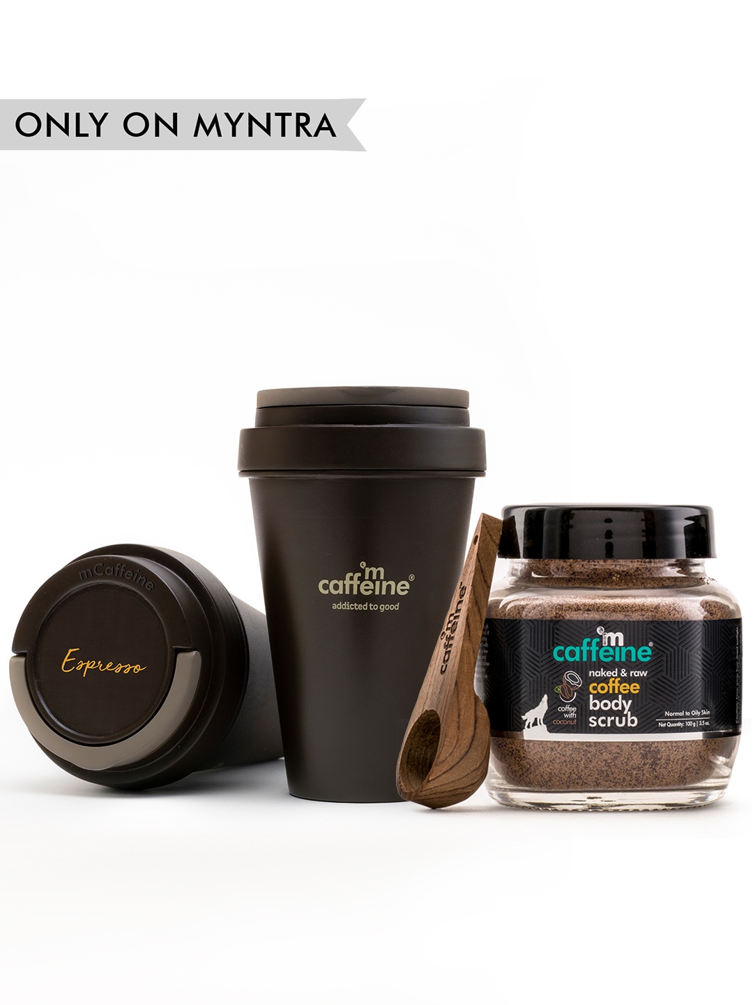 

MCaffeine Exfoliating Coffee Body Scrub & Espresso Body Wash Combo (100g + 300ml), Coffee brown