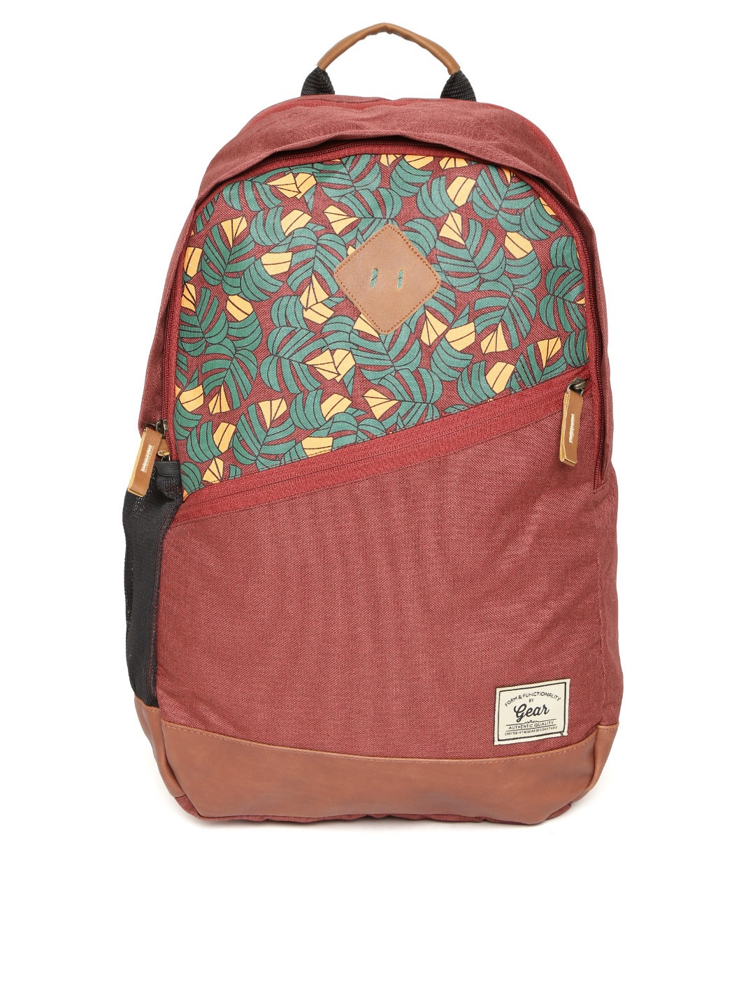 

Gear Unisex Maroon & Brown Graphic Backpack