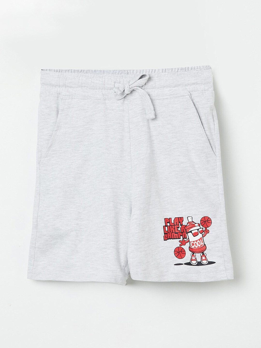 

Fame Forever by Lifestyle Boys Grey Printed Cotton Shorts