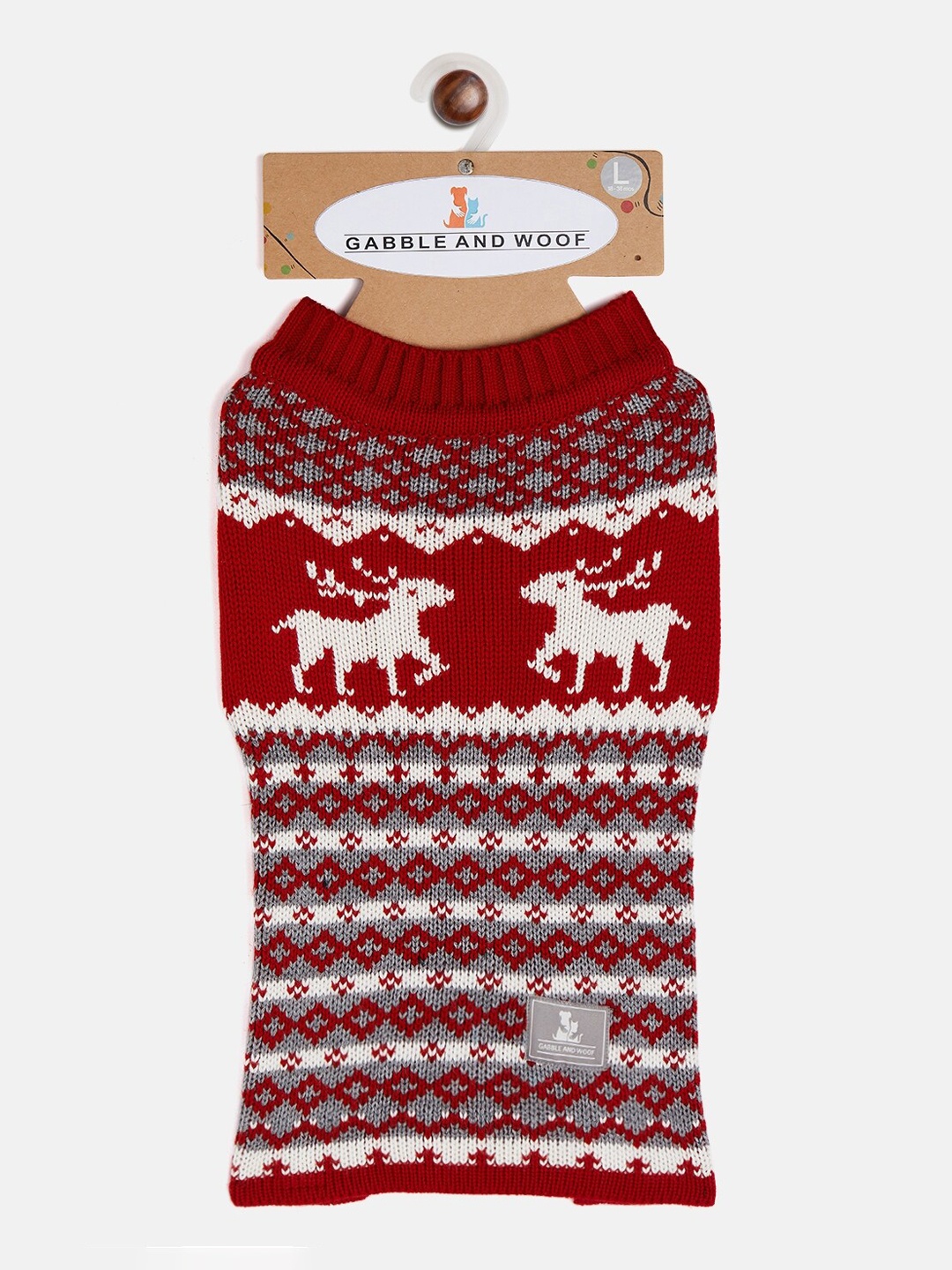 

GABBLE & WOOF Red Printed Dogs Sweater