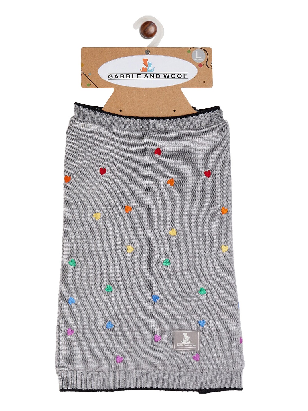

GABBLE & WOOF Grey & Yellow Dogs Cotton Winter Sweater