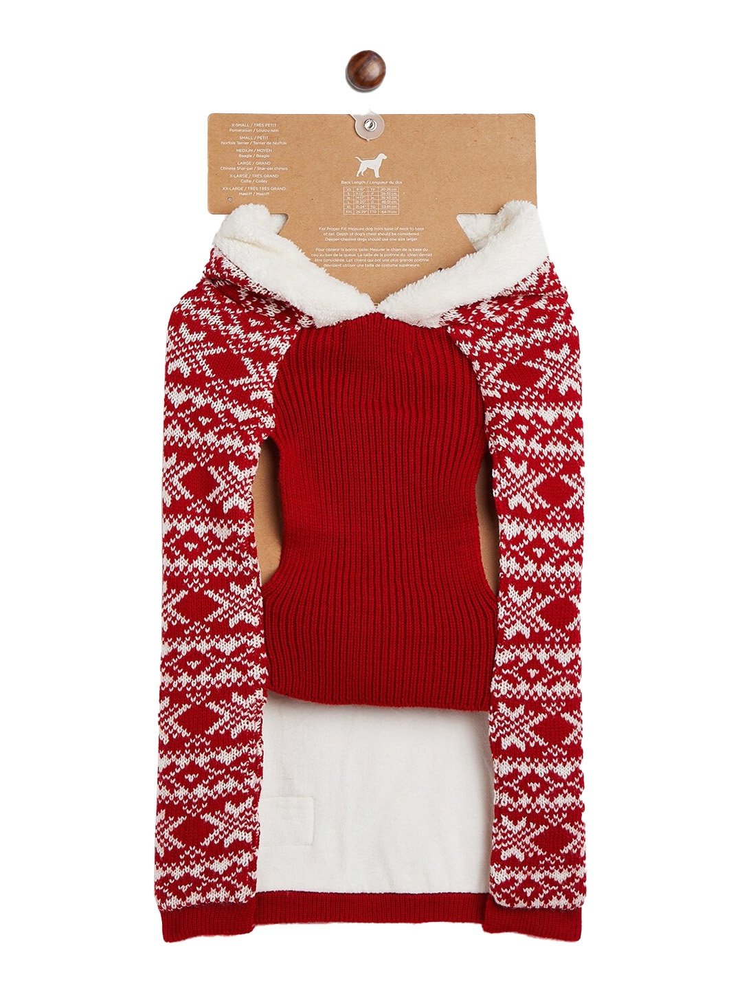 

GABBLE & WOOF Red & White Patterned Dog Cotton Sweater