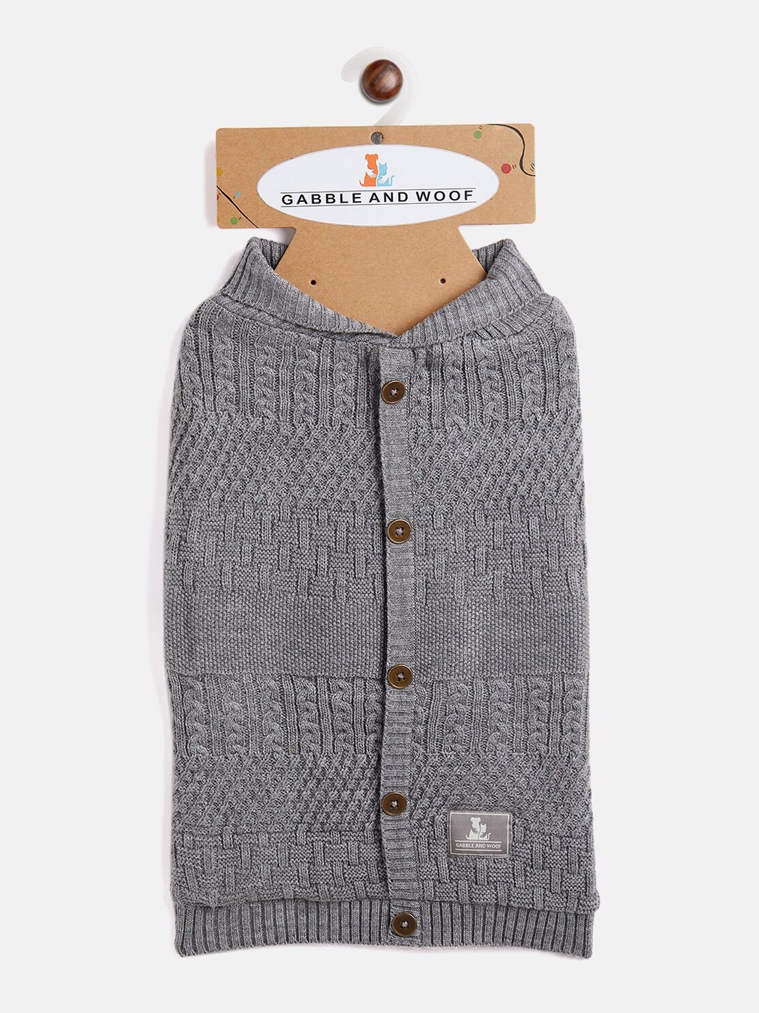 

GABBLE & WOOF Grey Pure Cotton Dog Sweater