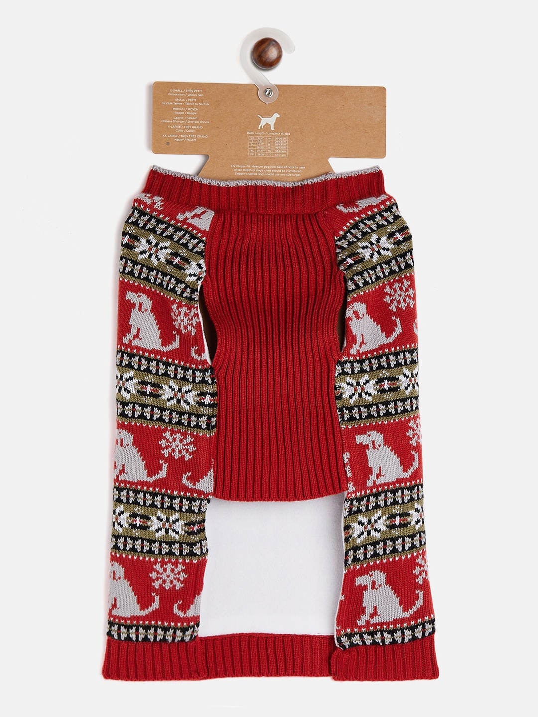 

GABBLE & WOOF Red & White Printed Dog Woolen Sweaters