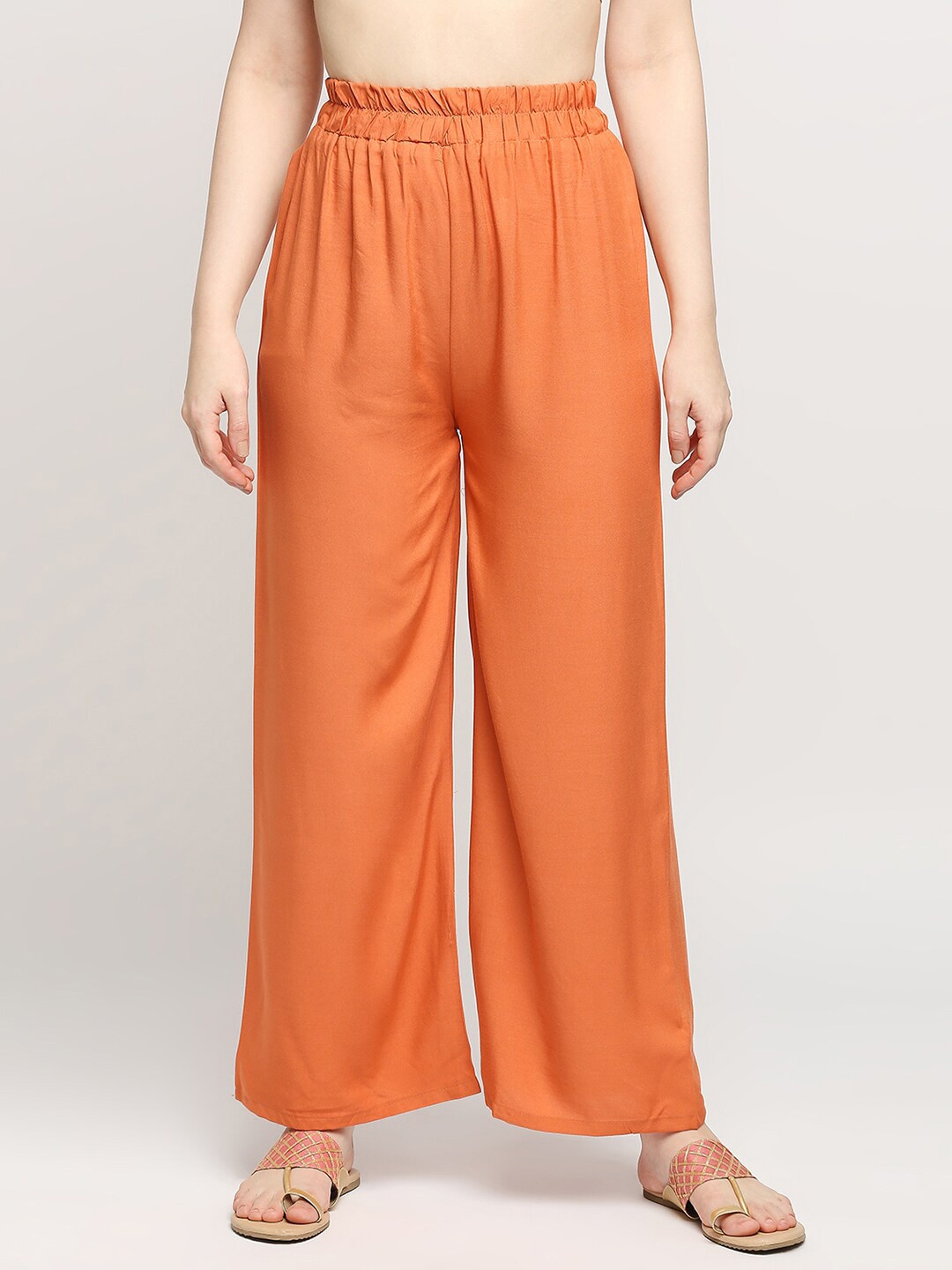 

ZRI Women Rust Knitted Palazzos