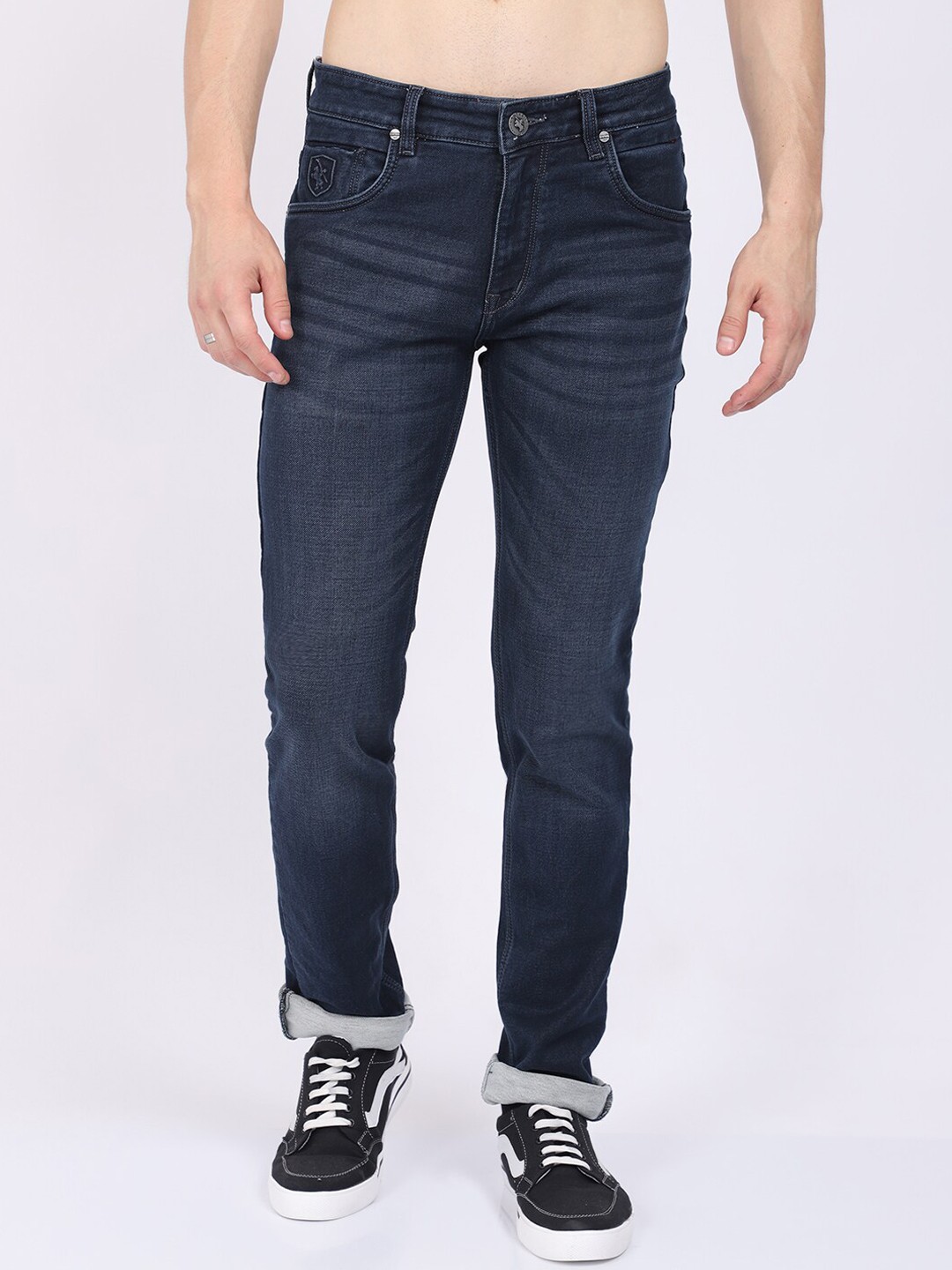 

Cantabil Men Blue Light Fade Stretchable Jeans