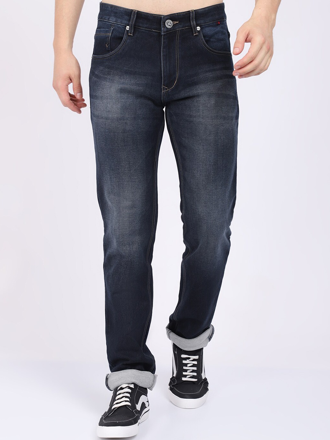 

Cantabil Men Blue Heavy Fade Stretchable Jeans
