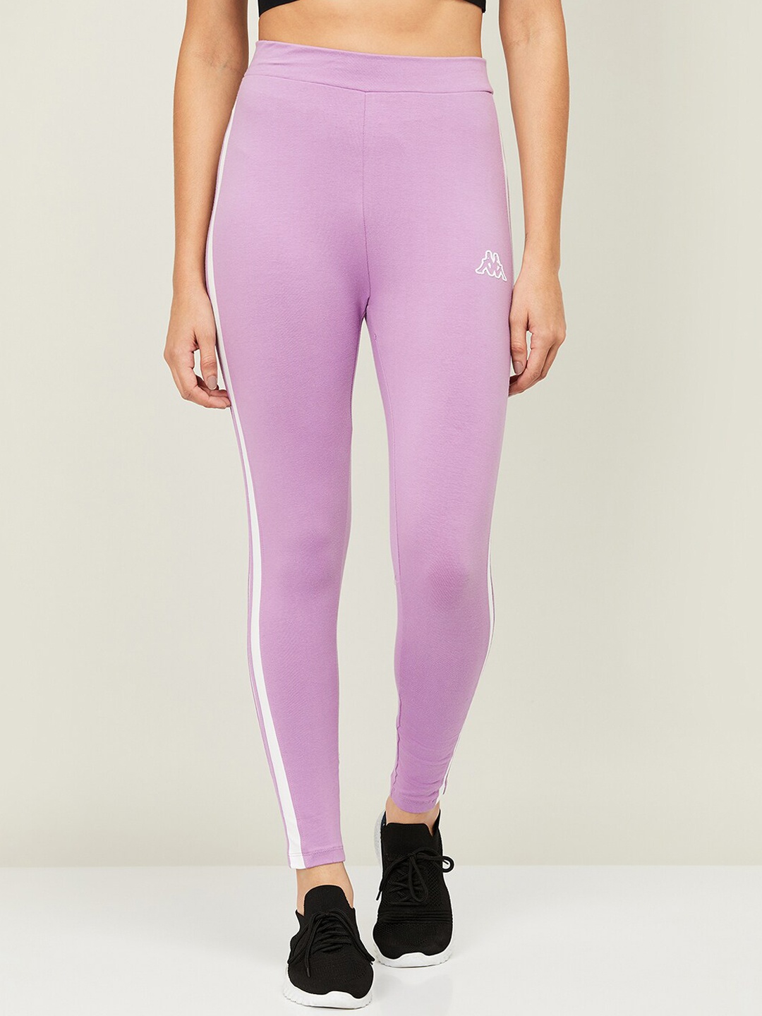 

Kappa Women Purple Solid Cotton Leggings