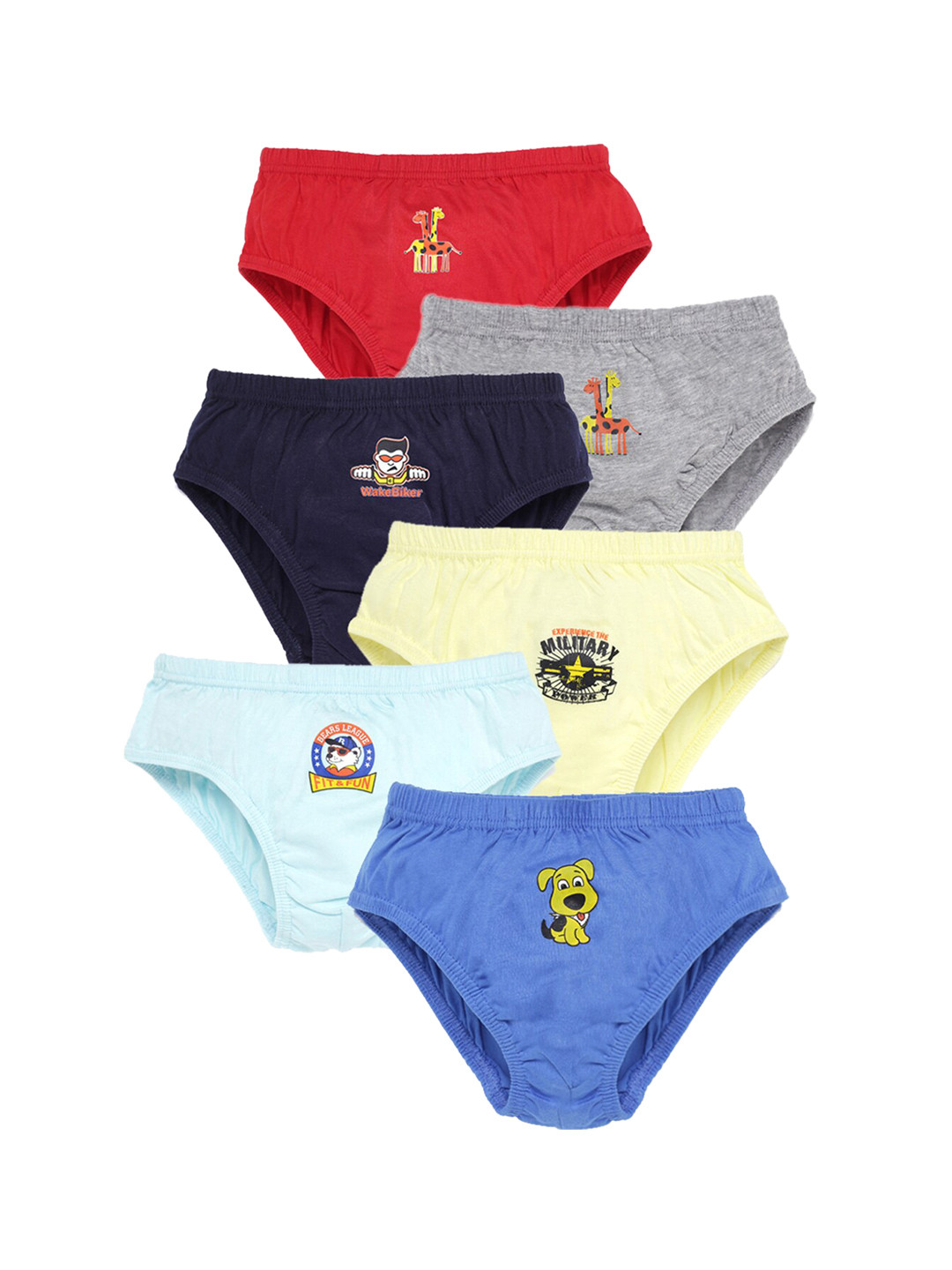 

SAVAGE Boys Pack of 6 Multicolored Printed Cotton Basic Briefs SVG-Boy-INEL-Undrw, Multi