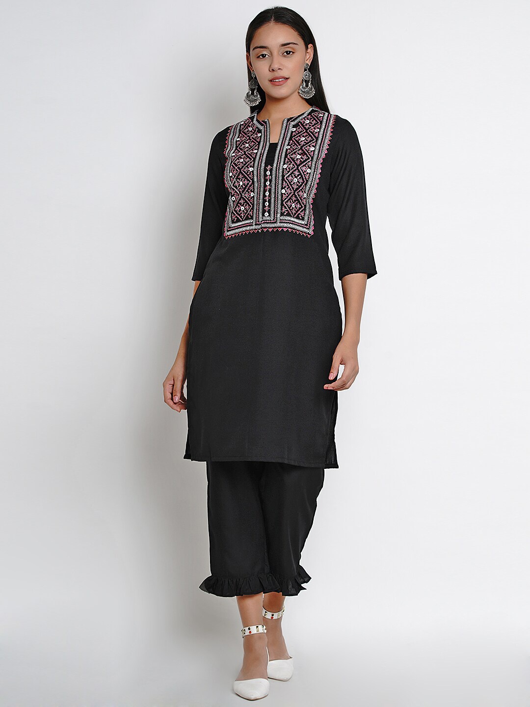 

Bhama Couture Women Black Kurta with Trousers