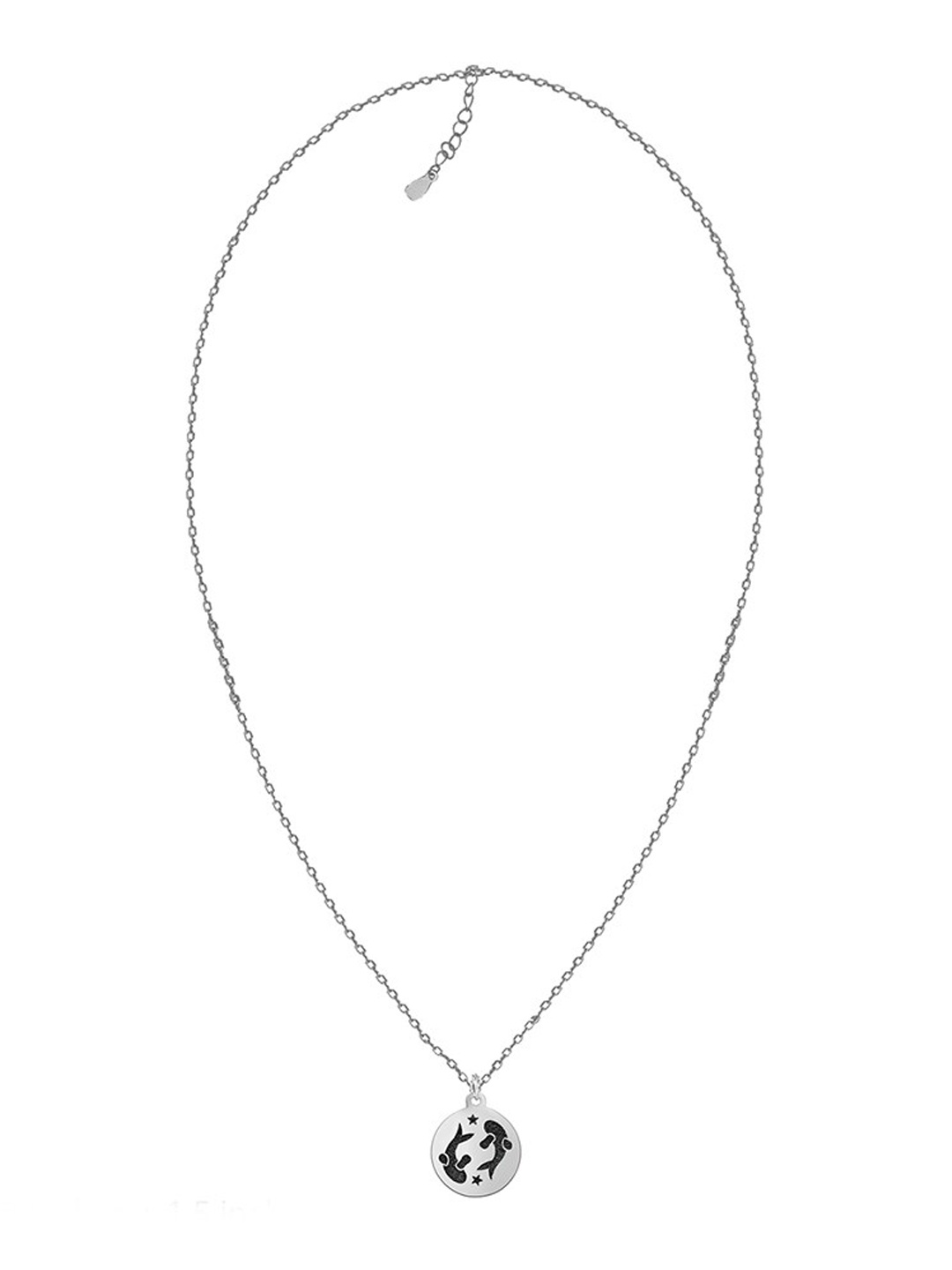 

GIVA 925 Sterling Silver Rhodium Plated Pisces Zodiac Pendant with Link Chain