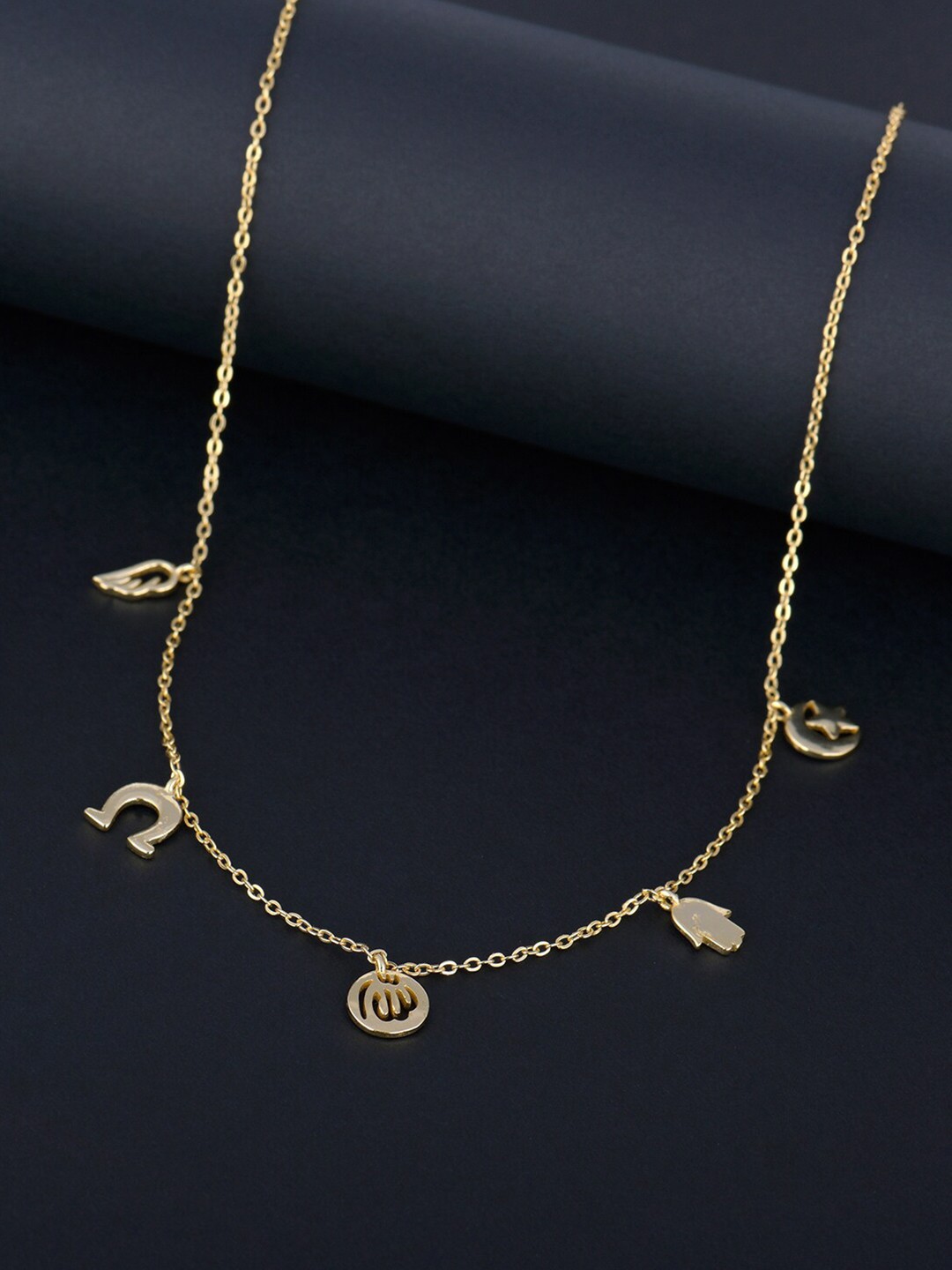 

GIVA 925 Sterling Silver 18K Gold Plated Talisman Necklace