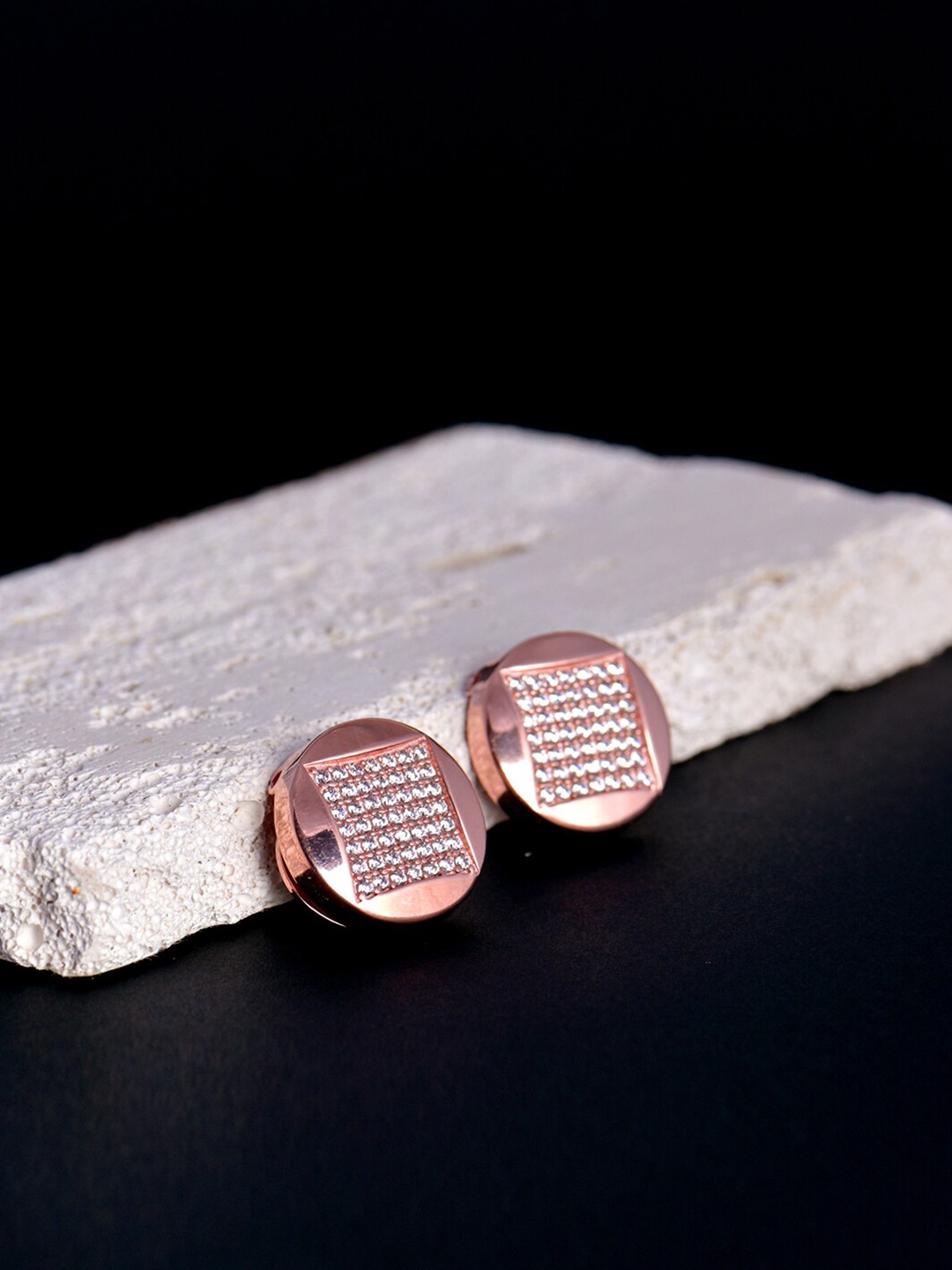 

GIVA 925 Sterling Silver Rose Gold Plated Modish Quad Cuff Links