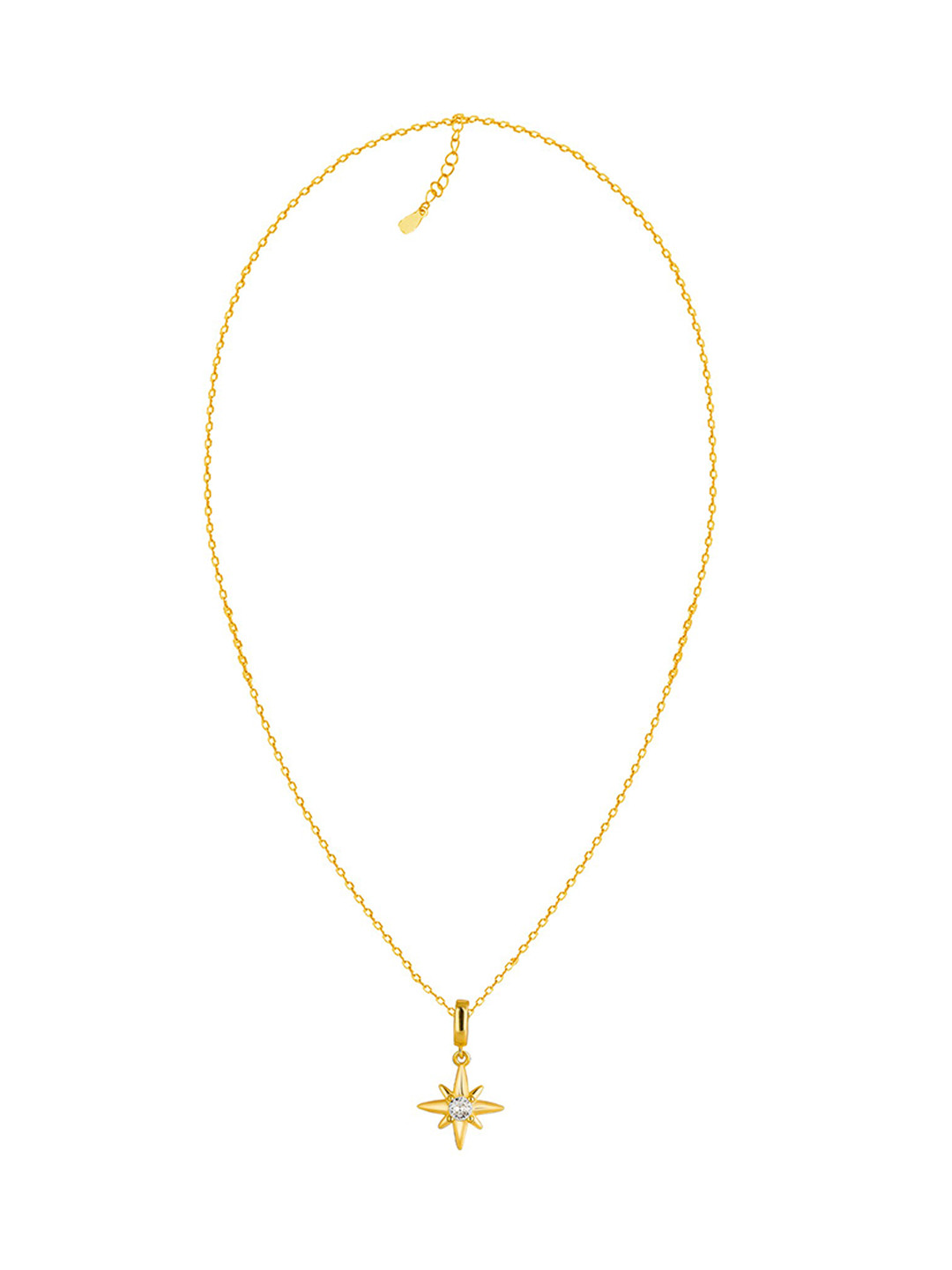 

GIVA 925 Sterling Silver 18K Gold-Plated White CZ-Stone Studded Pendant With Chain