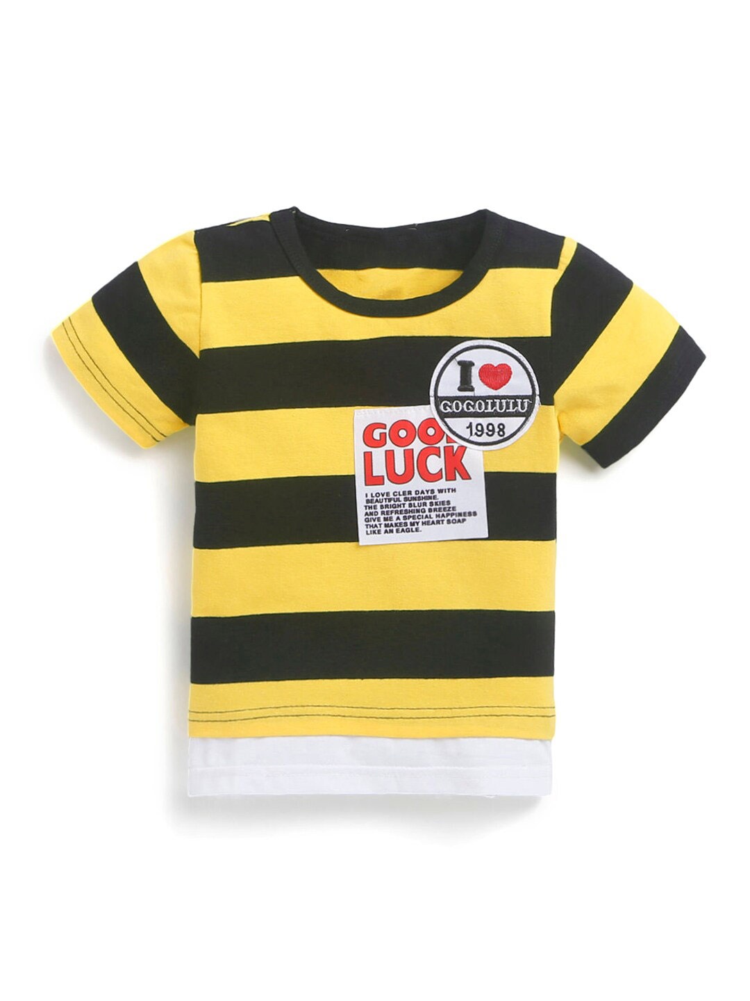 

Hopscotch Boys Yellow & Black Striped T-shirt