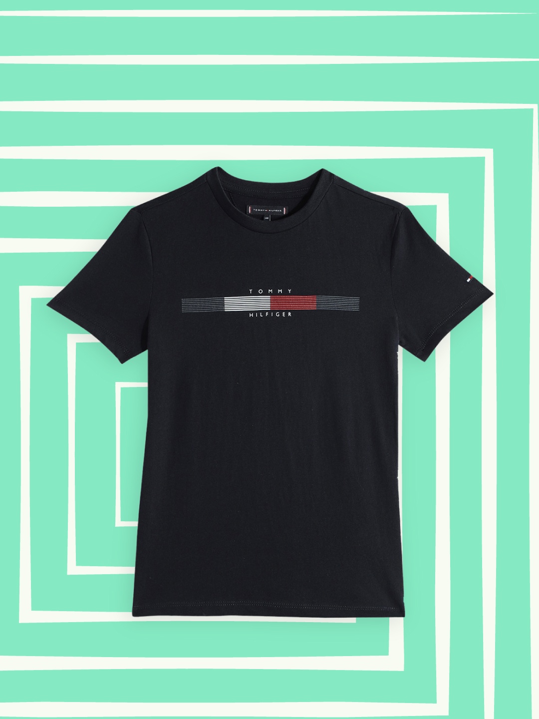 

Tommy Hilfiger Boys Navy Blue Brand Logo Printed Pure Cotton T-shirt