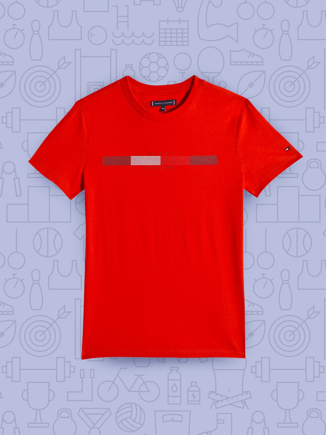 

Tommy Hilfiger Boys Red Printed Pure Cotton T-shirt