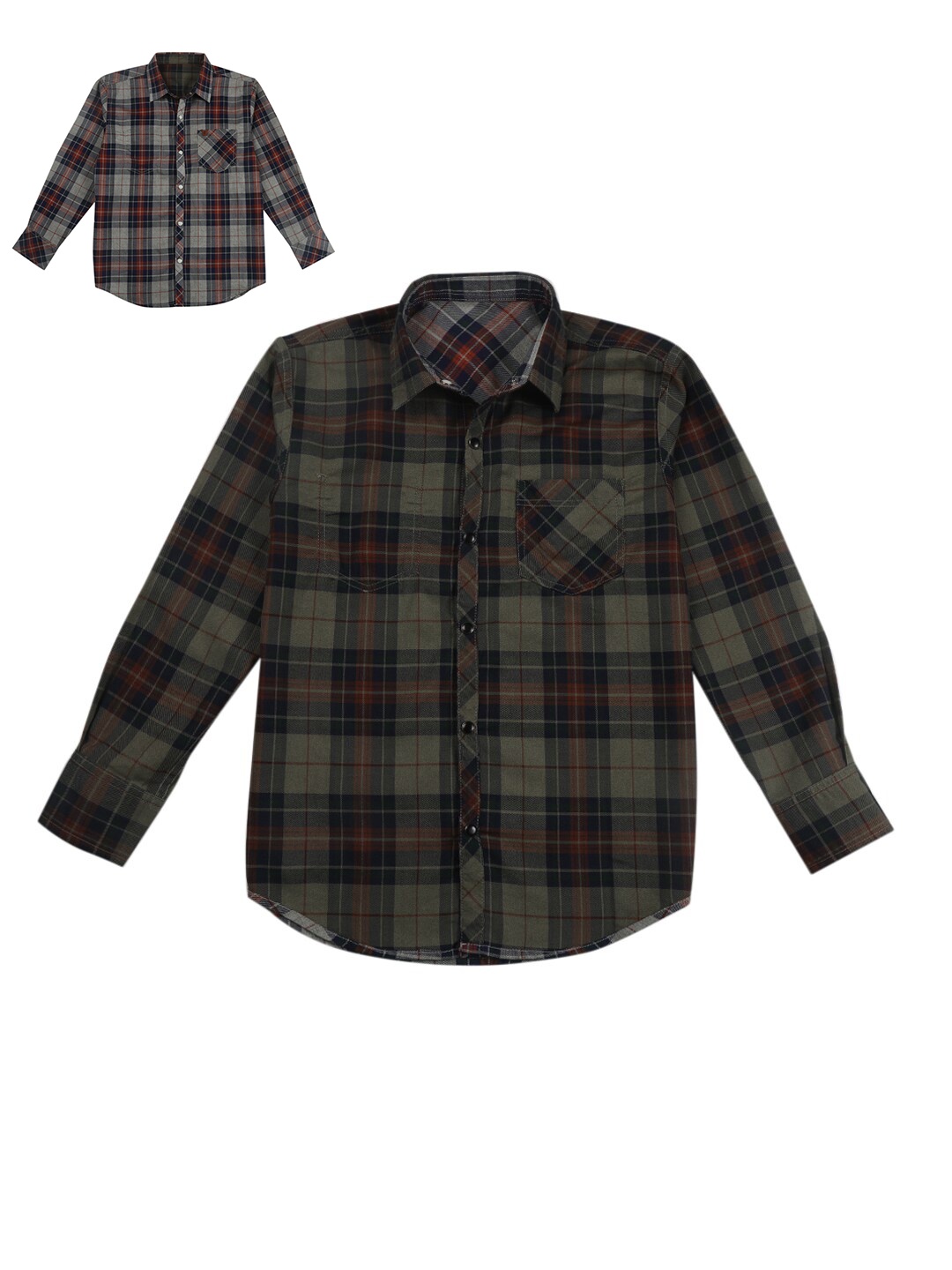 

Gini and Jony Boys Multicoloured Tartan Checks Checked Casual Shirt, Multi