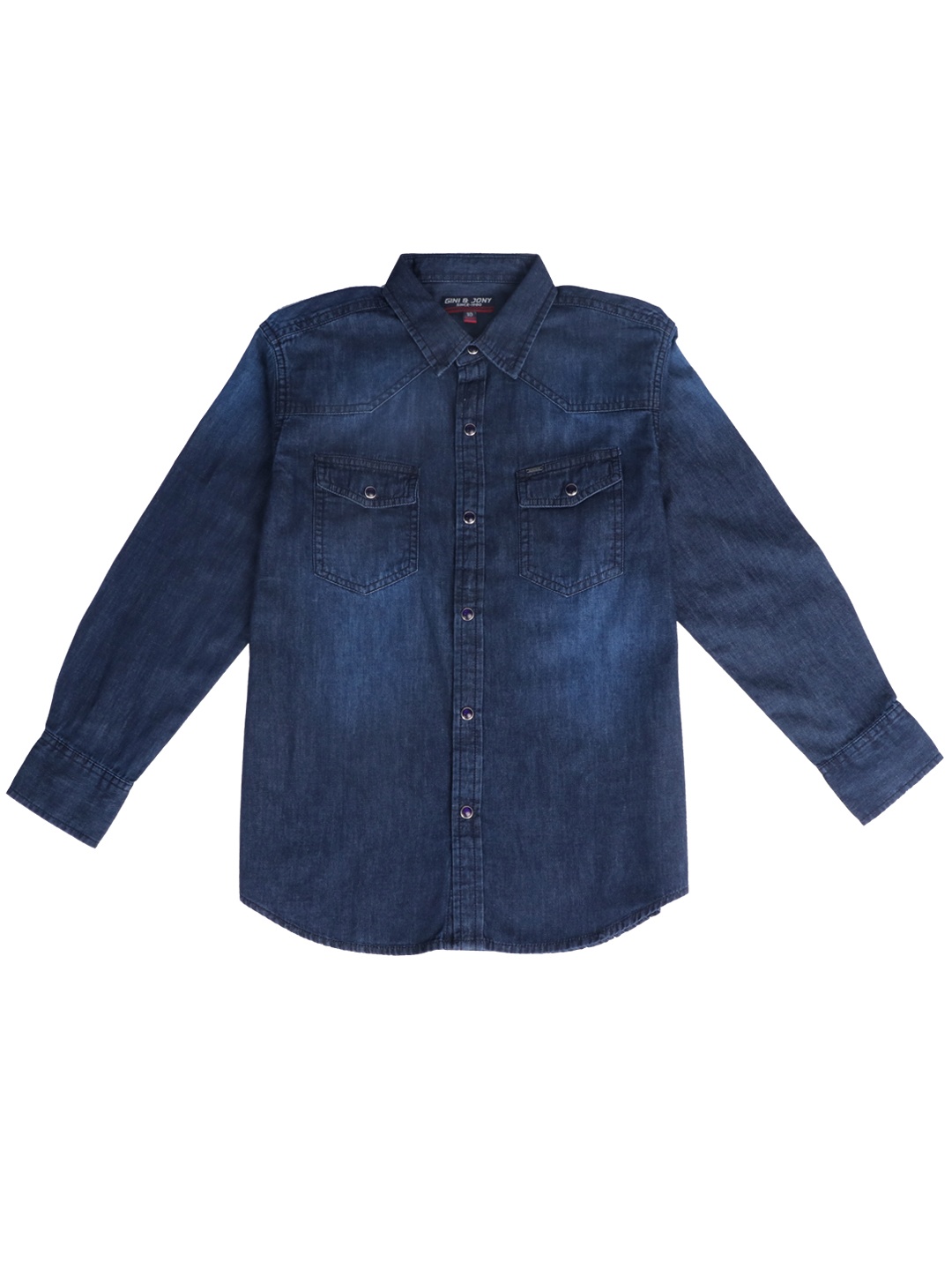 

Gini and Jony Boys Navy Blue Cotton Casual Shirt