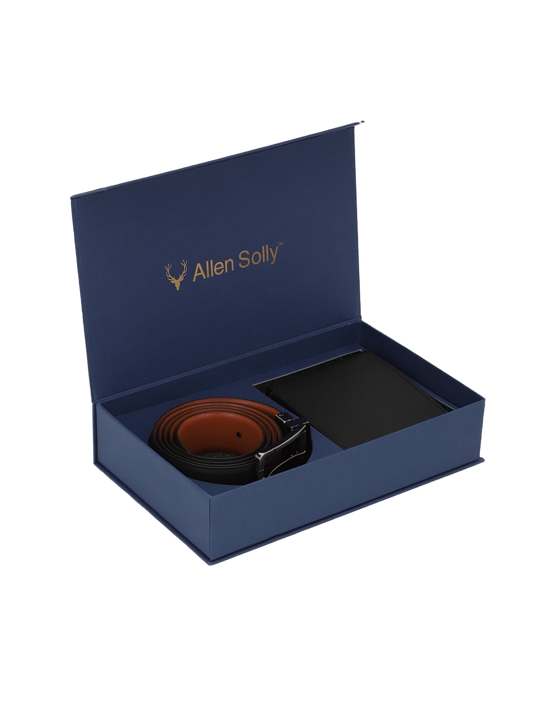 

Allen Solly Men Black Reversible Belt & Wallet