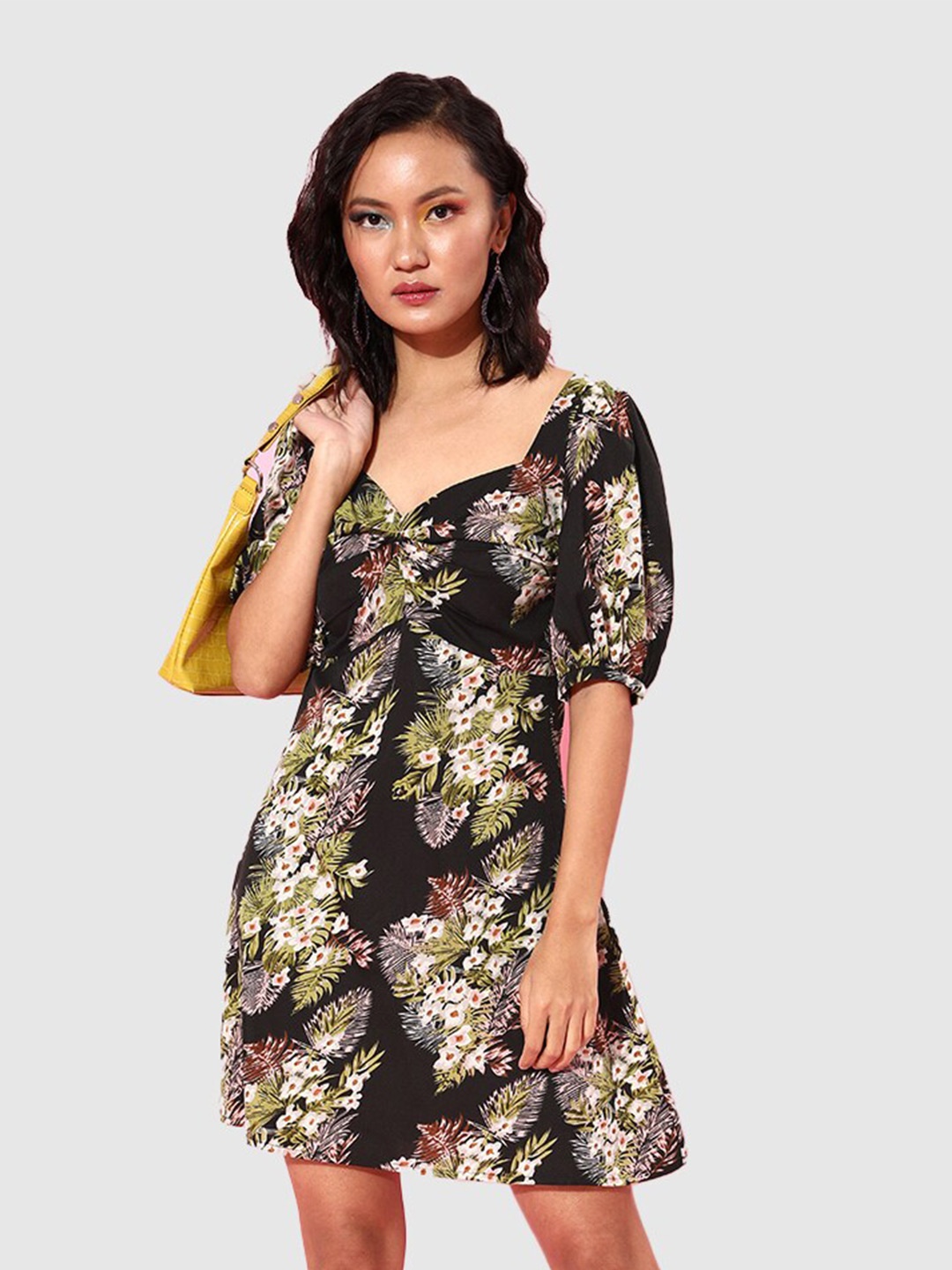 

The Vanca Black & Multicoloured Floral Dress