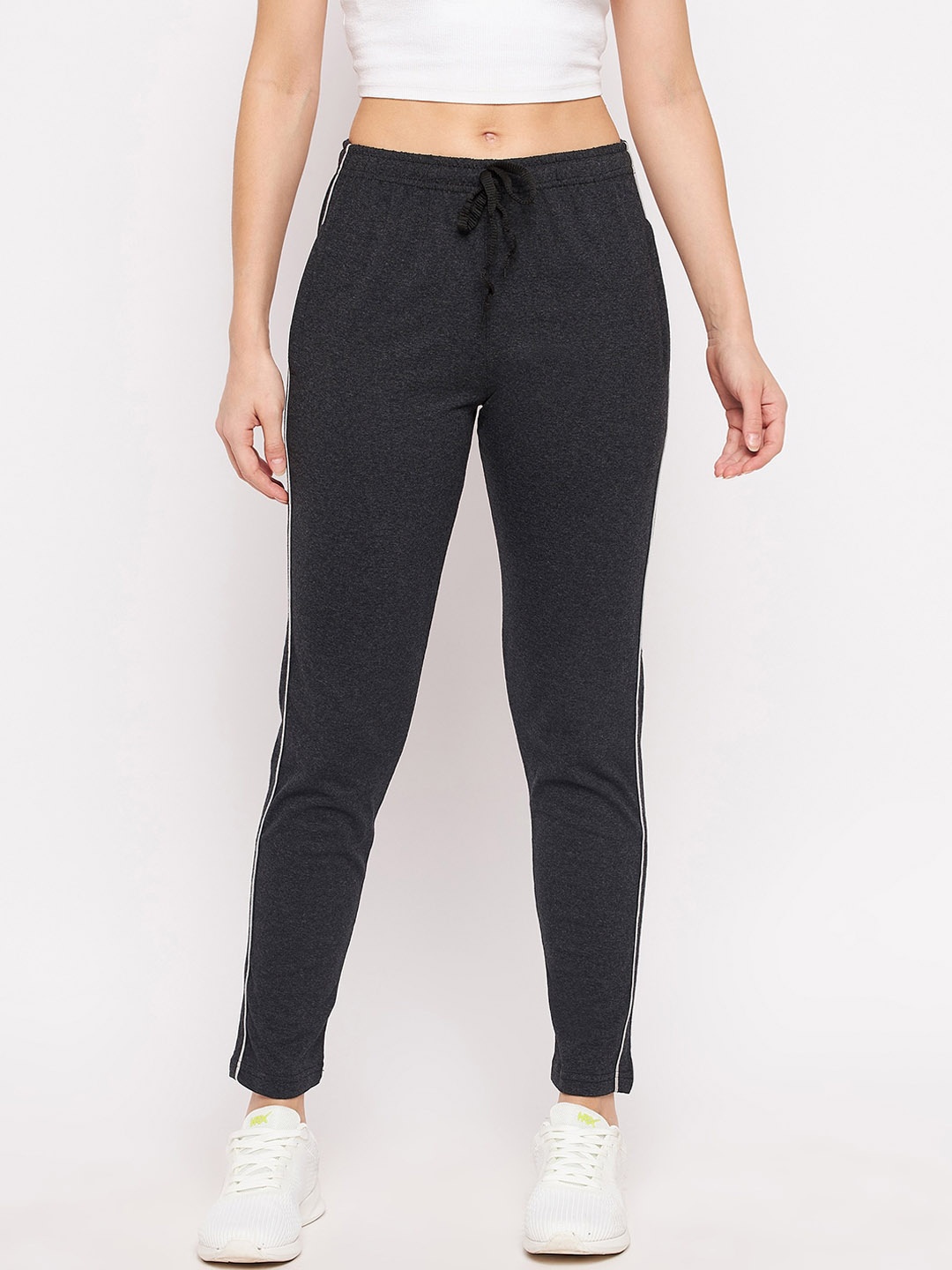 

Bitterlime Women Charcoal Solid Relaxed-Fit Track Pants