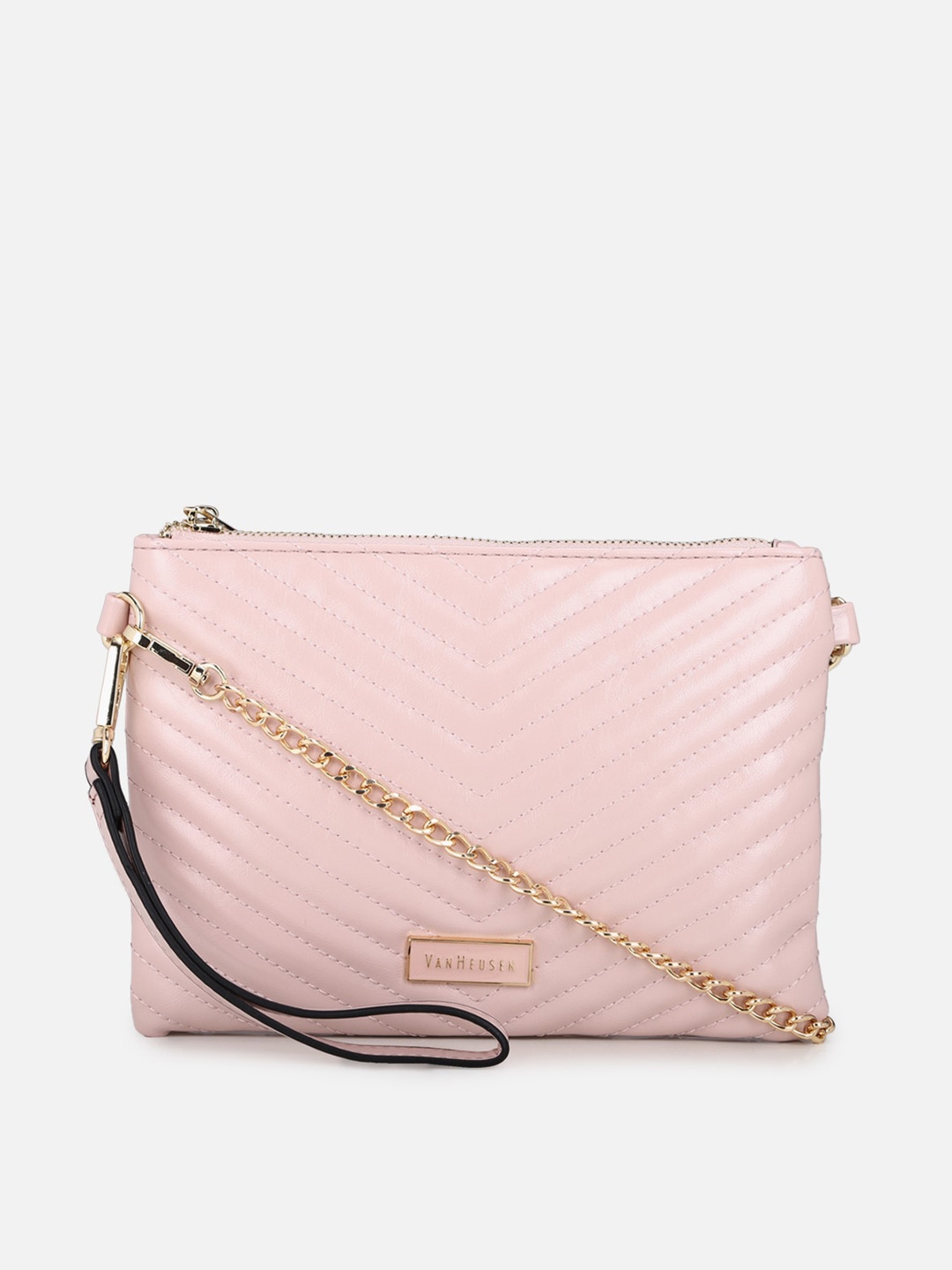 

Van Heusen Woman Pink PU Structured Sling Bag